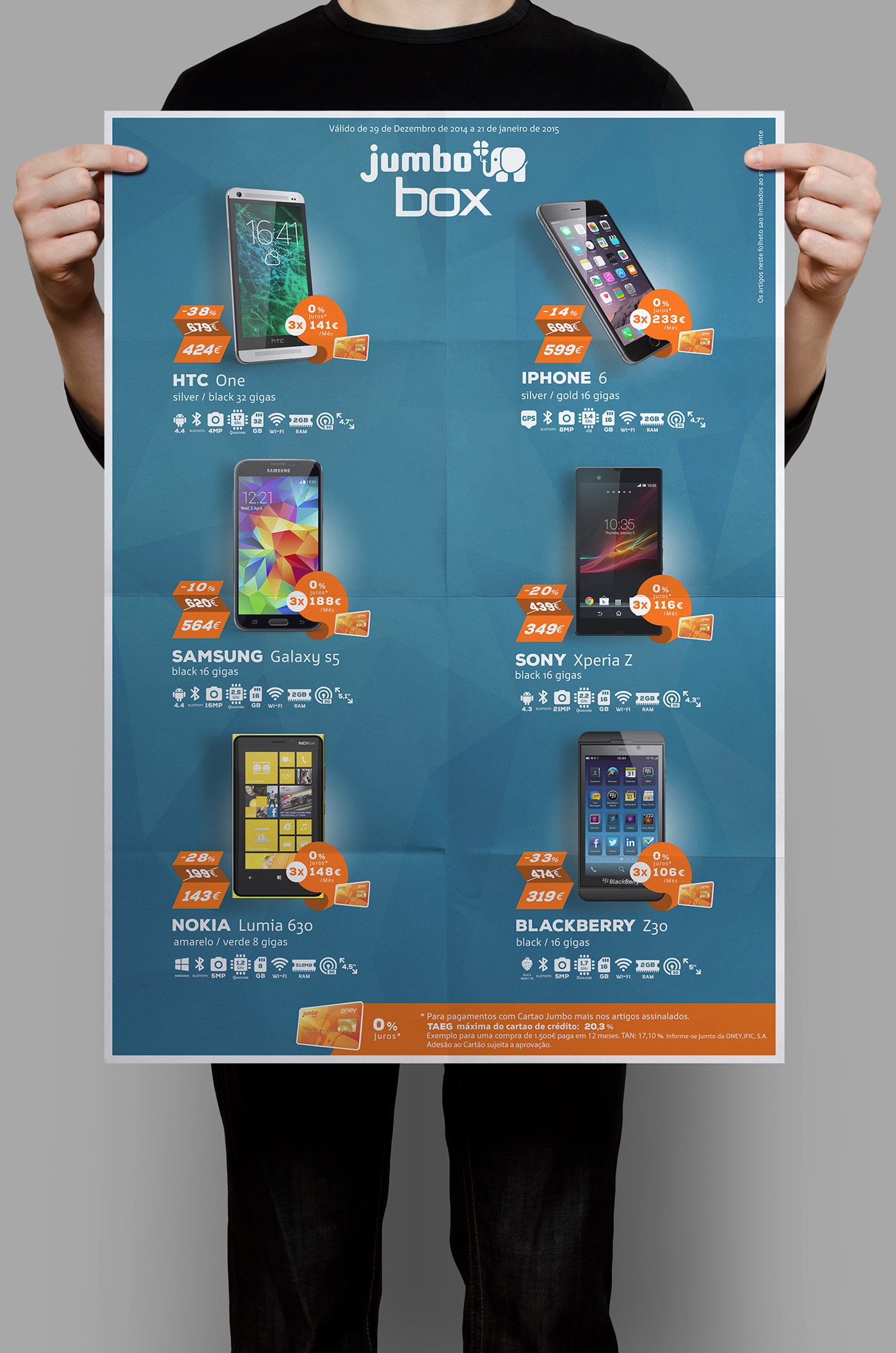 folheto Promoção Jumbo hipermercado Auchan publicidade smartphones
