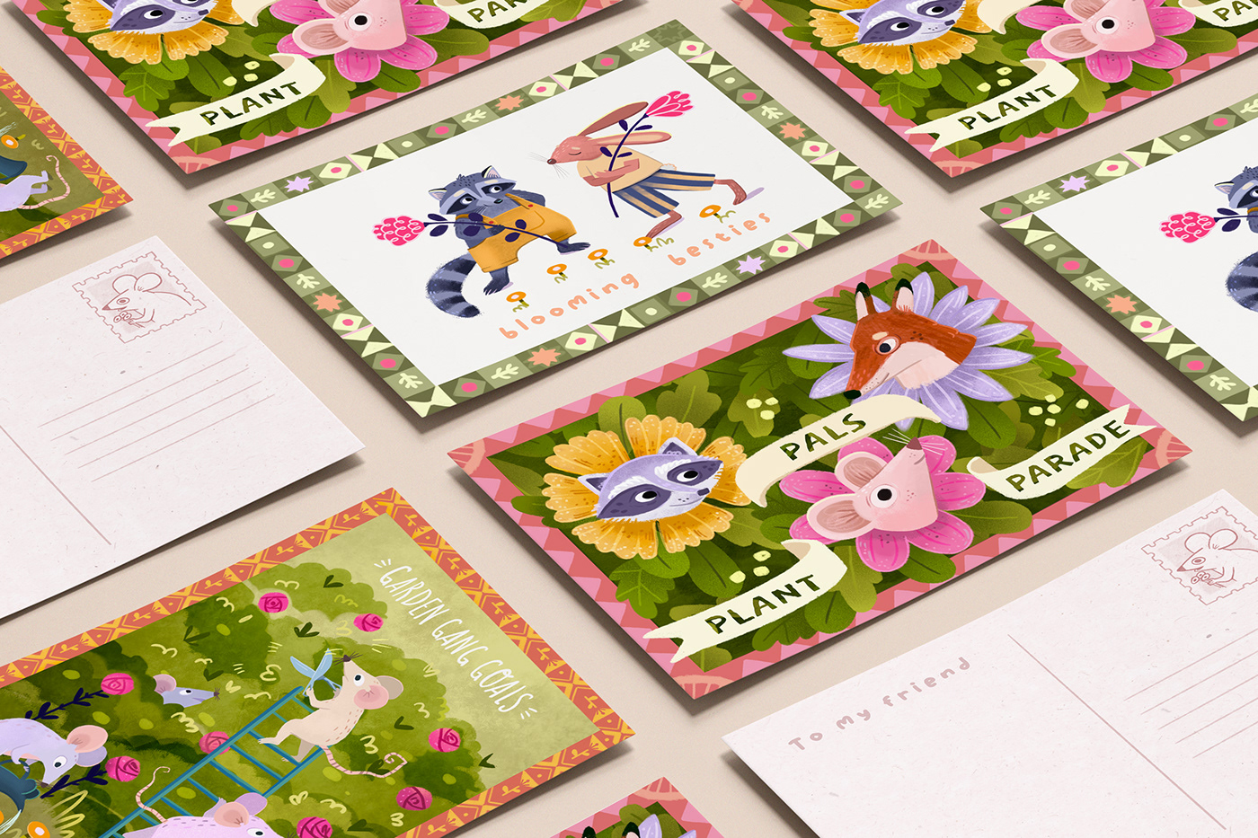 ILLUSTRATION  greeting cards Stationery animals Character design  Digital Art  animal character children illustration kidlit Illustrated Cards
