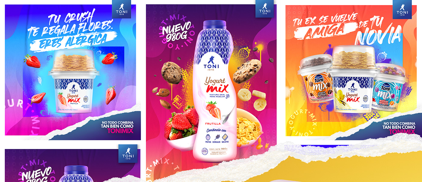 Ecuador LACTEOS. packing Campaña social media Advertising  animation  copywriting  yogurt design