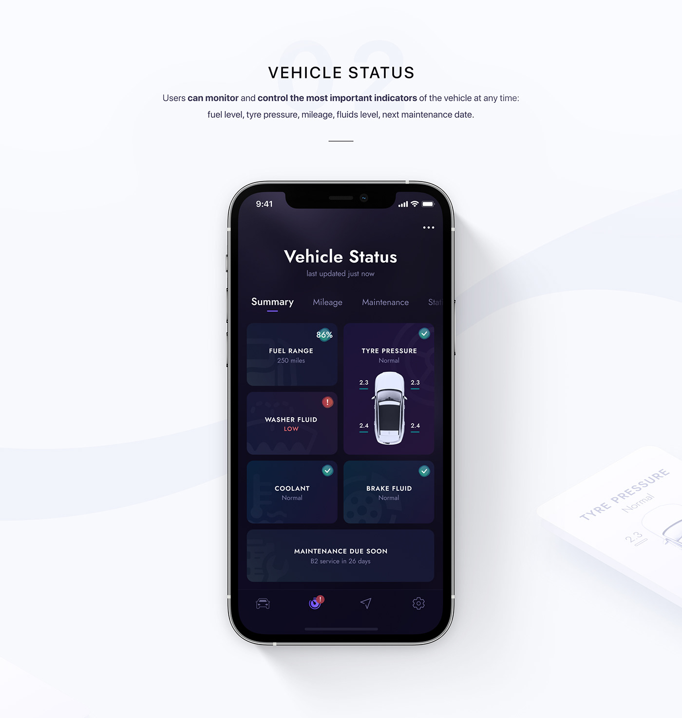 app car concept jaguar remote UI ux Vehicle dark mobile