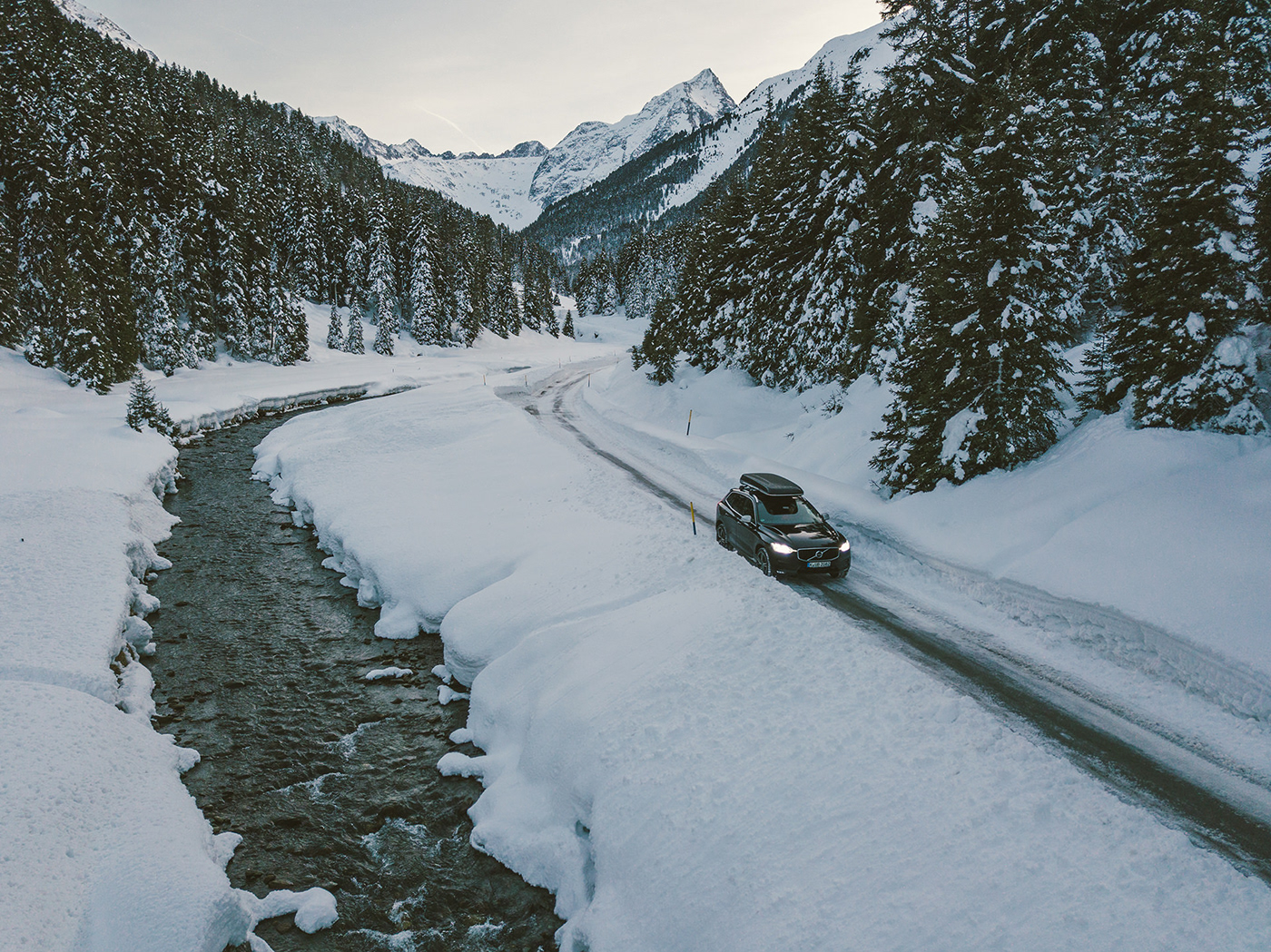car-street-snow-river-driving-trees