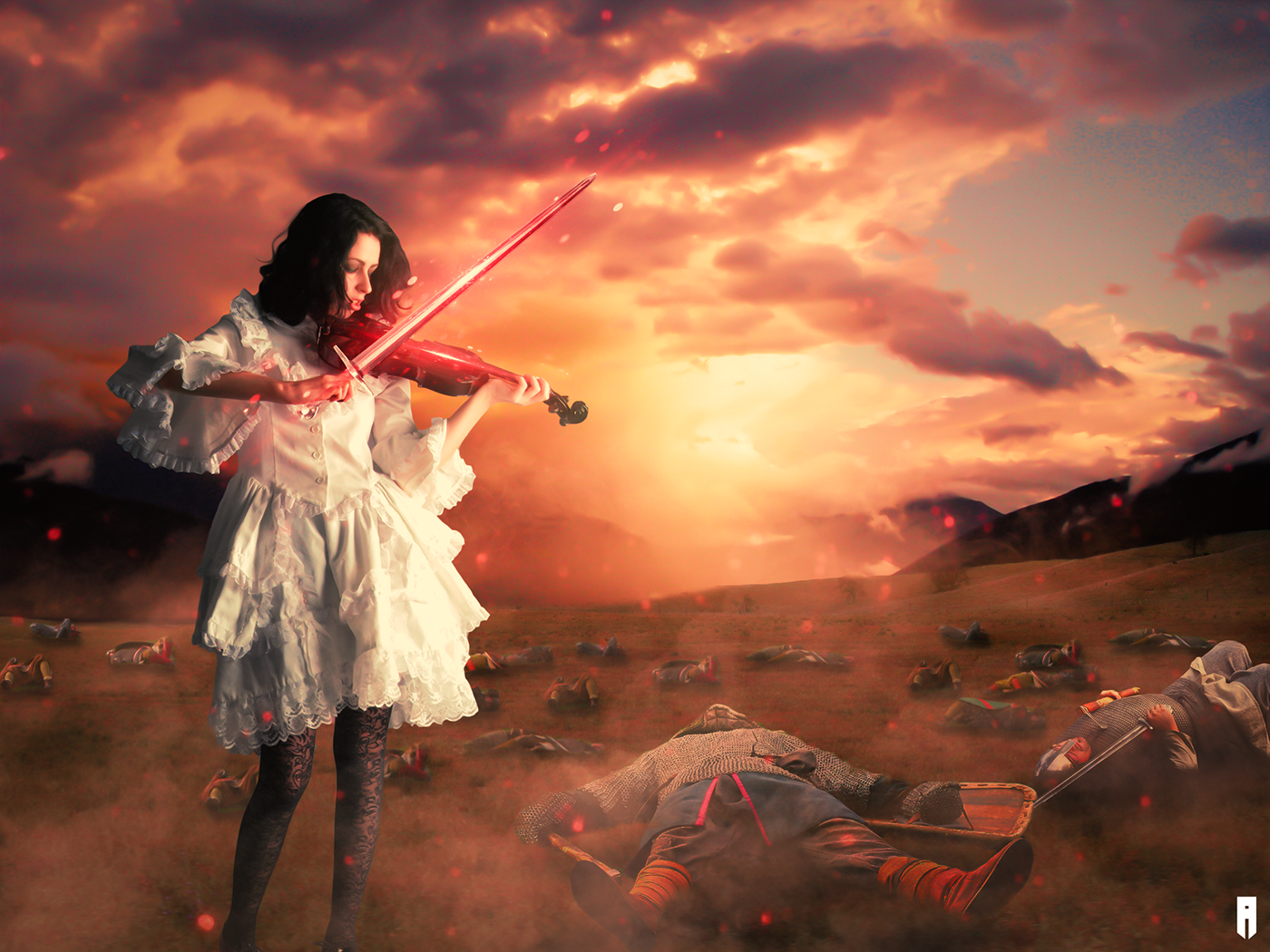 War musician viking Sword Violin music battle fight warrior Magic  