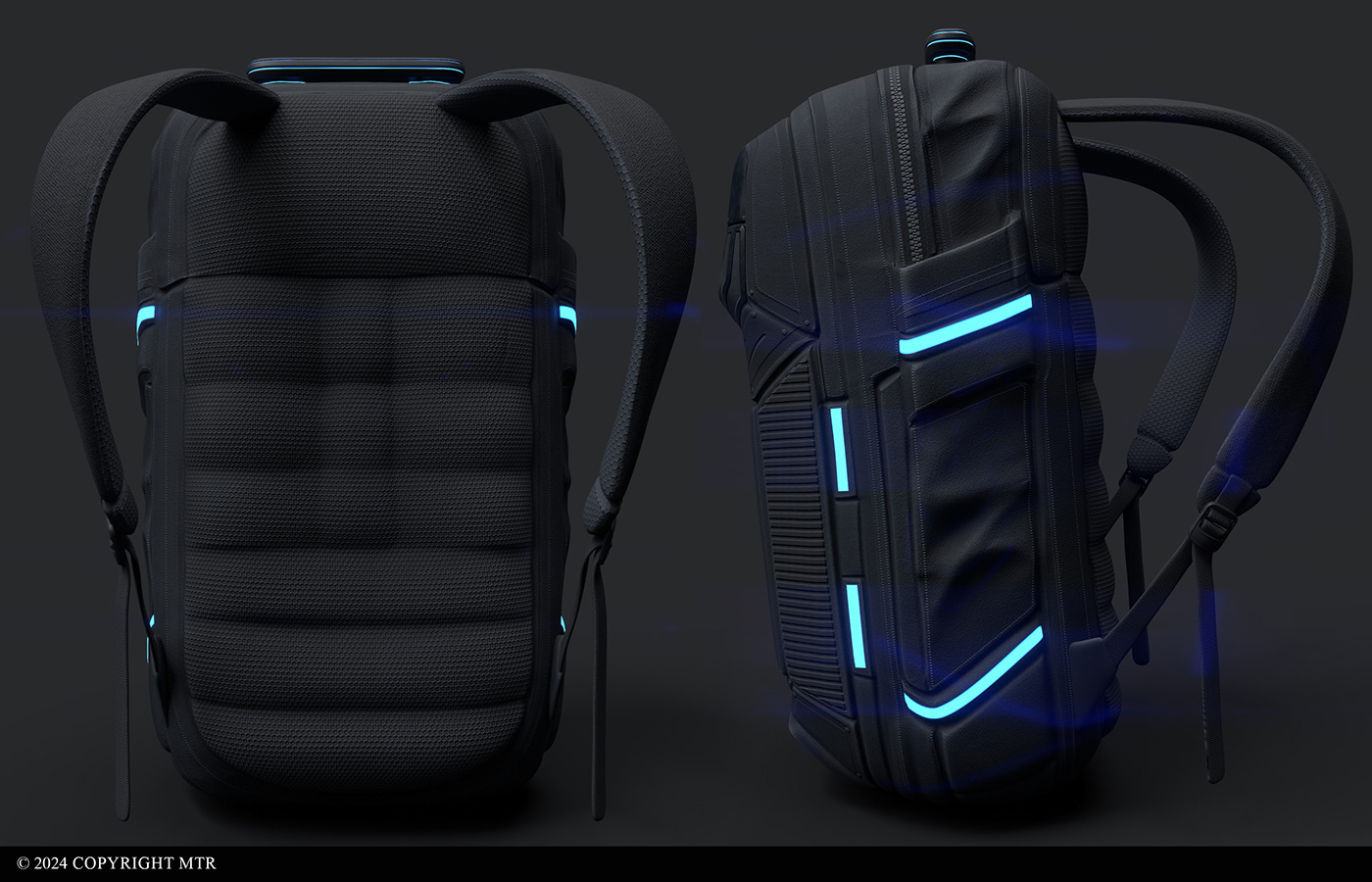 3D backpack 3d modeling Render modern Scifi Digital Art 