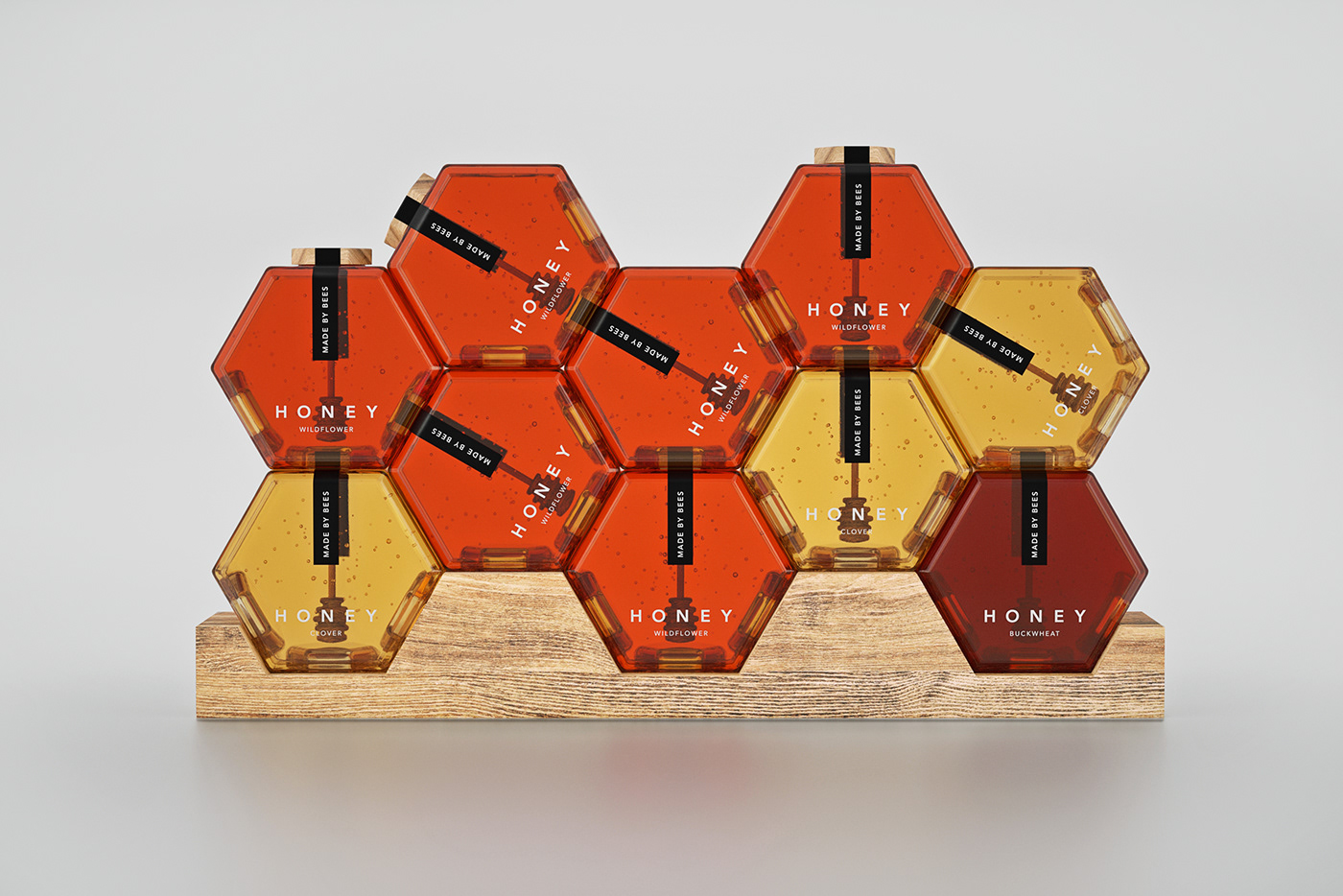 honey bee wood honeycomb hexagon clover box