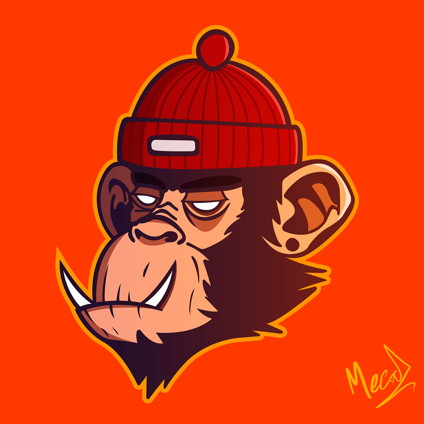 art Drawing  esports gorilla Illustrator monkey
