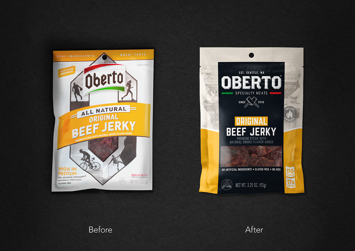 Beef Jerky branding  jerky Logo Design Packaging packaging adaptation packaging design Rebrand