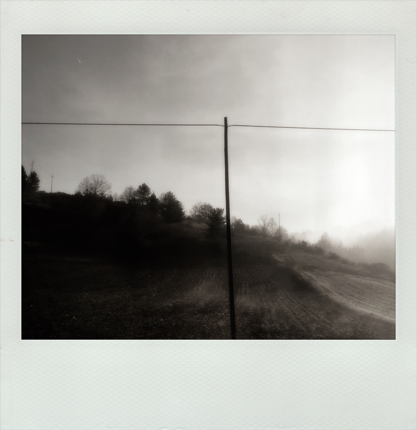 Landscape black and white POLAROID fog Claudia Ioan Photographic Project outdoors
