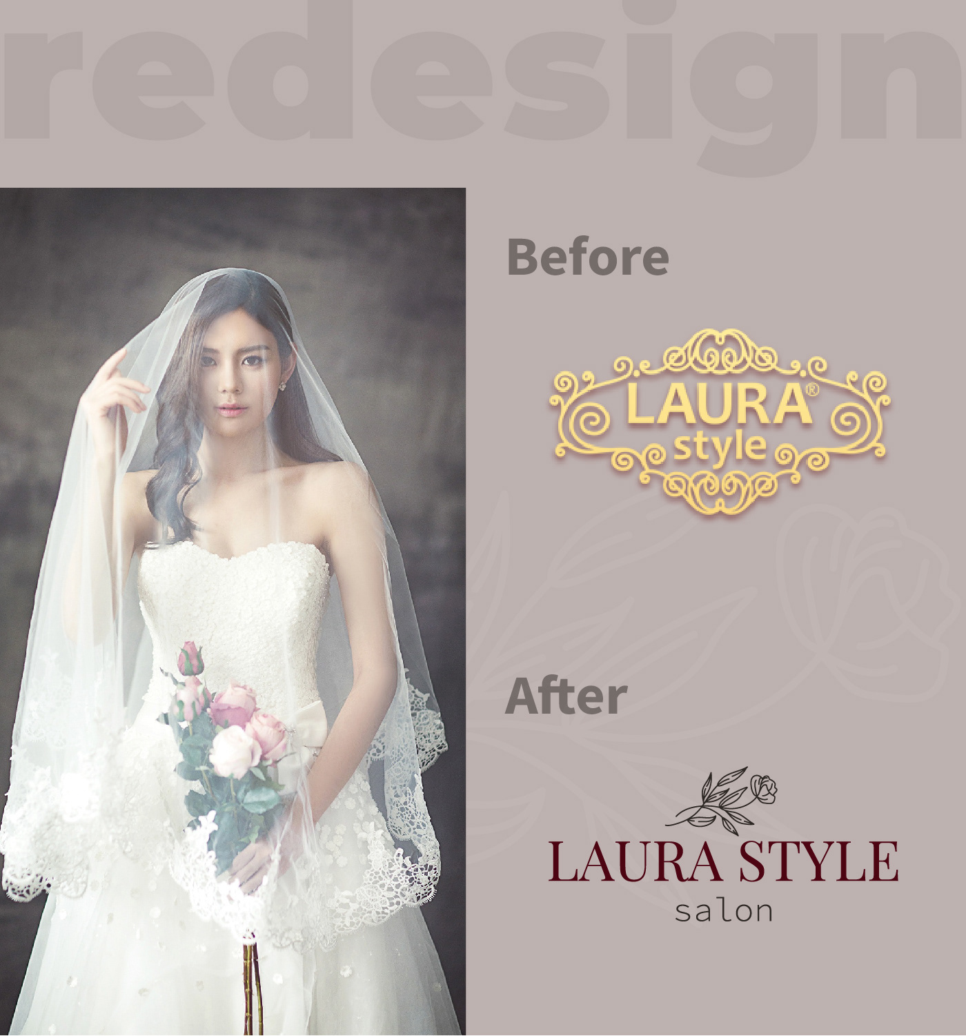 aesthetic elegant identity logo pattern rebranding redesign wedding salon логотип фирменный стиль