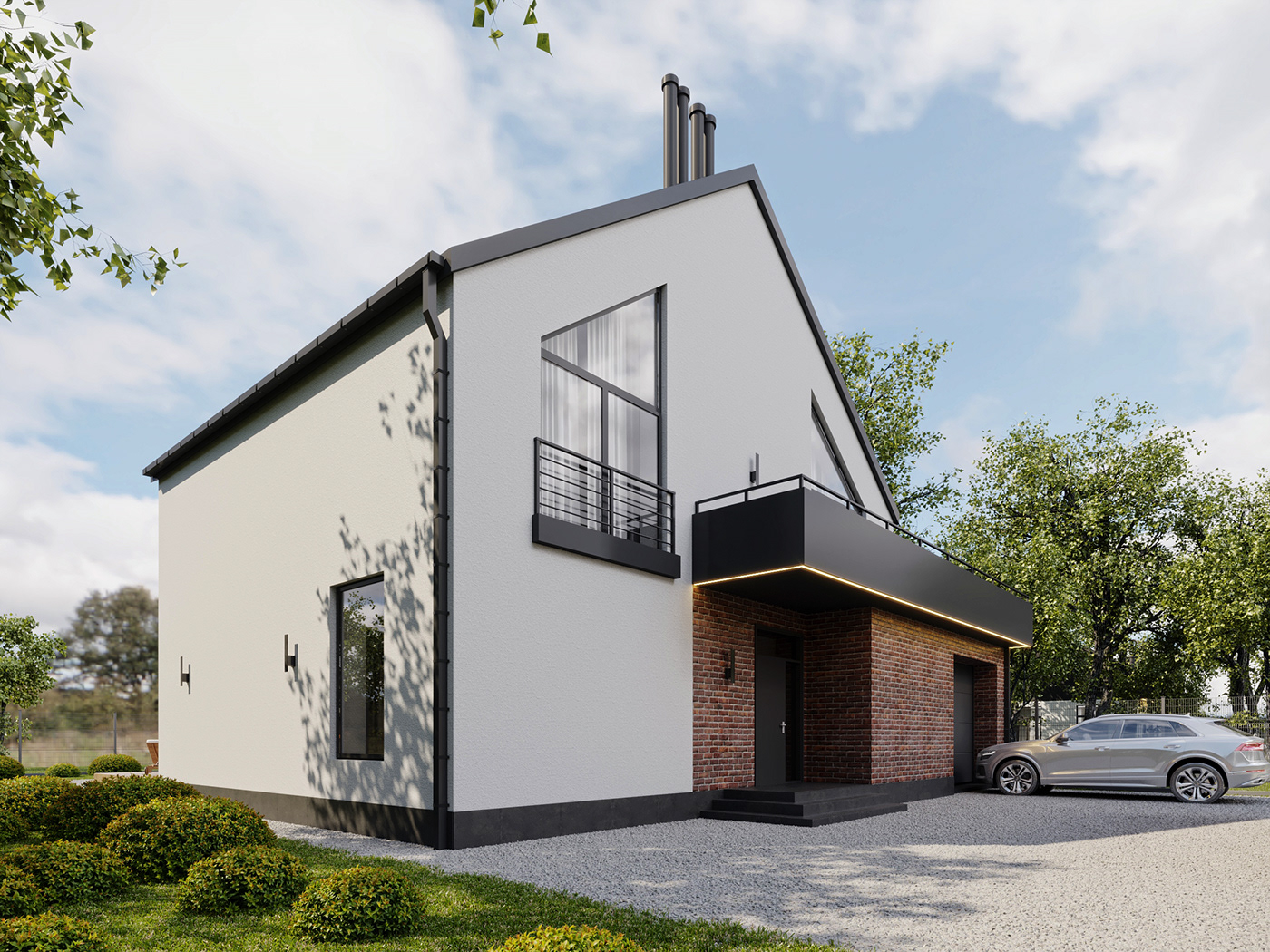 house 3D Lviv architecture visualization modern exterior archviz CGI