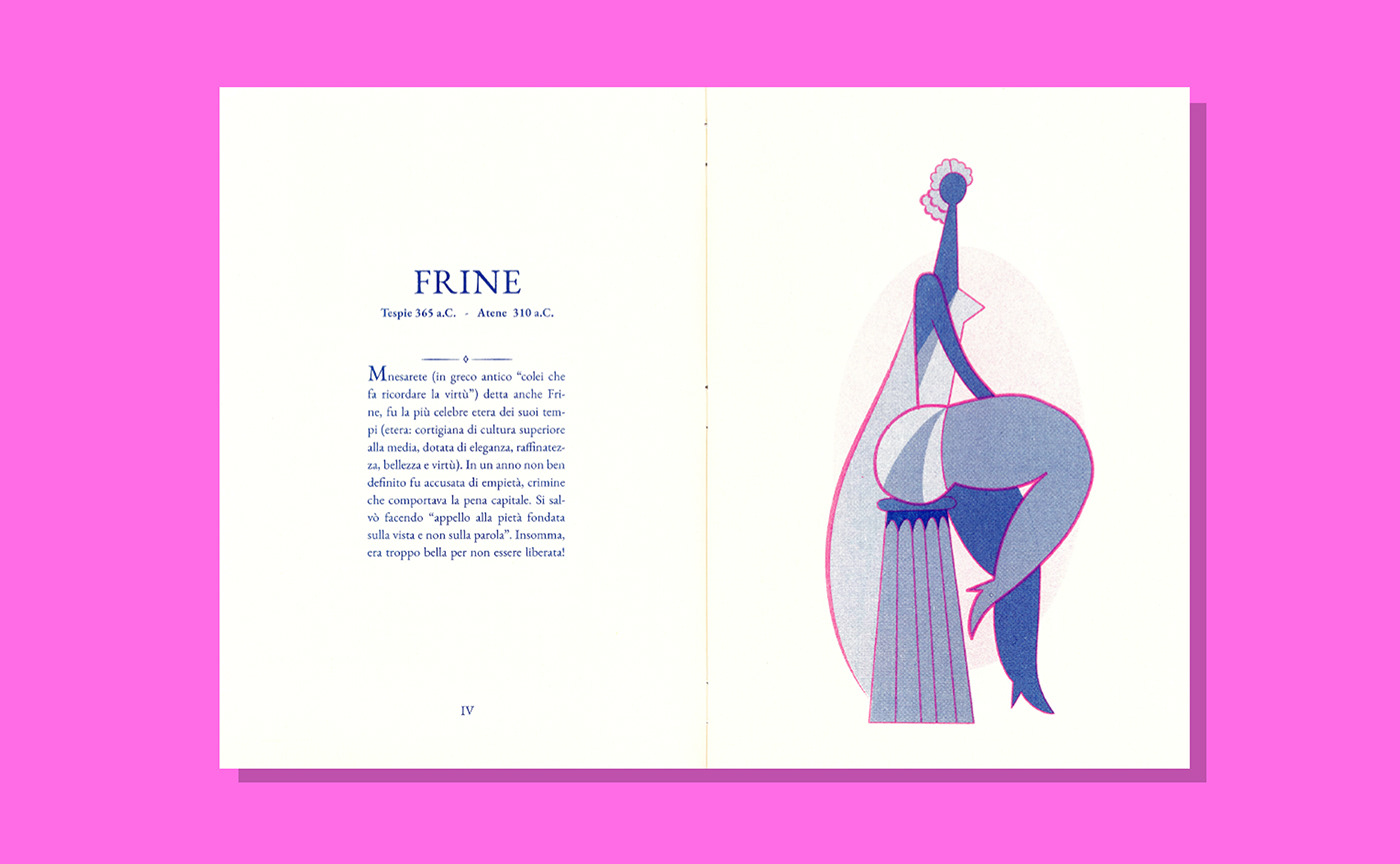 blue cortigiana fanzine favini Florence ILLUSTRATION  paper pink risograph stamp