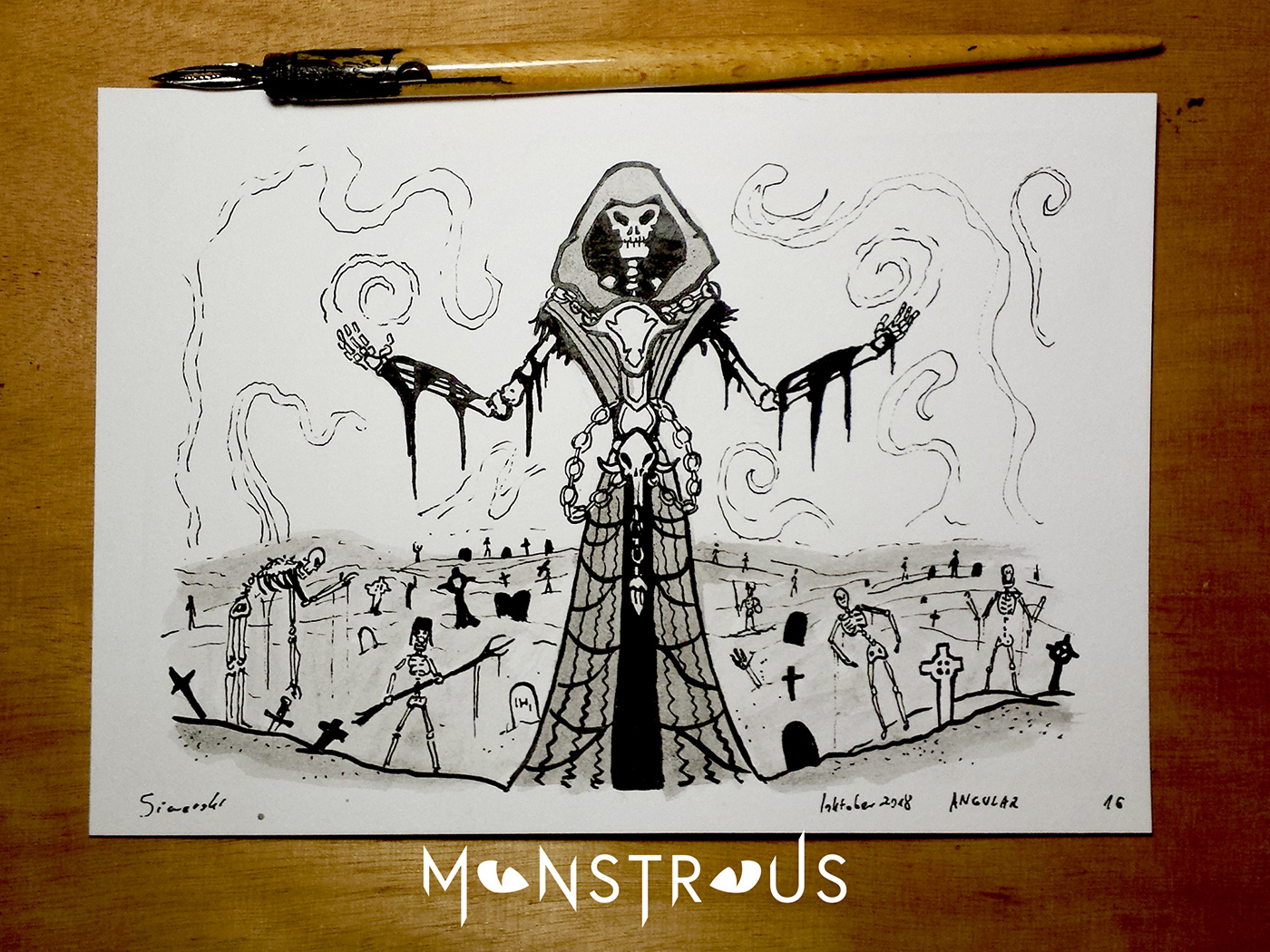 monstrousinktober inktober inktober2018 inktoberchallenge monsters beast cratures fantasy characterdesign Halloween