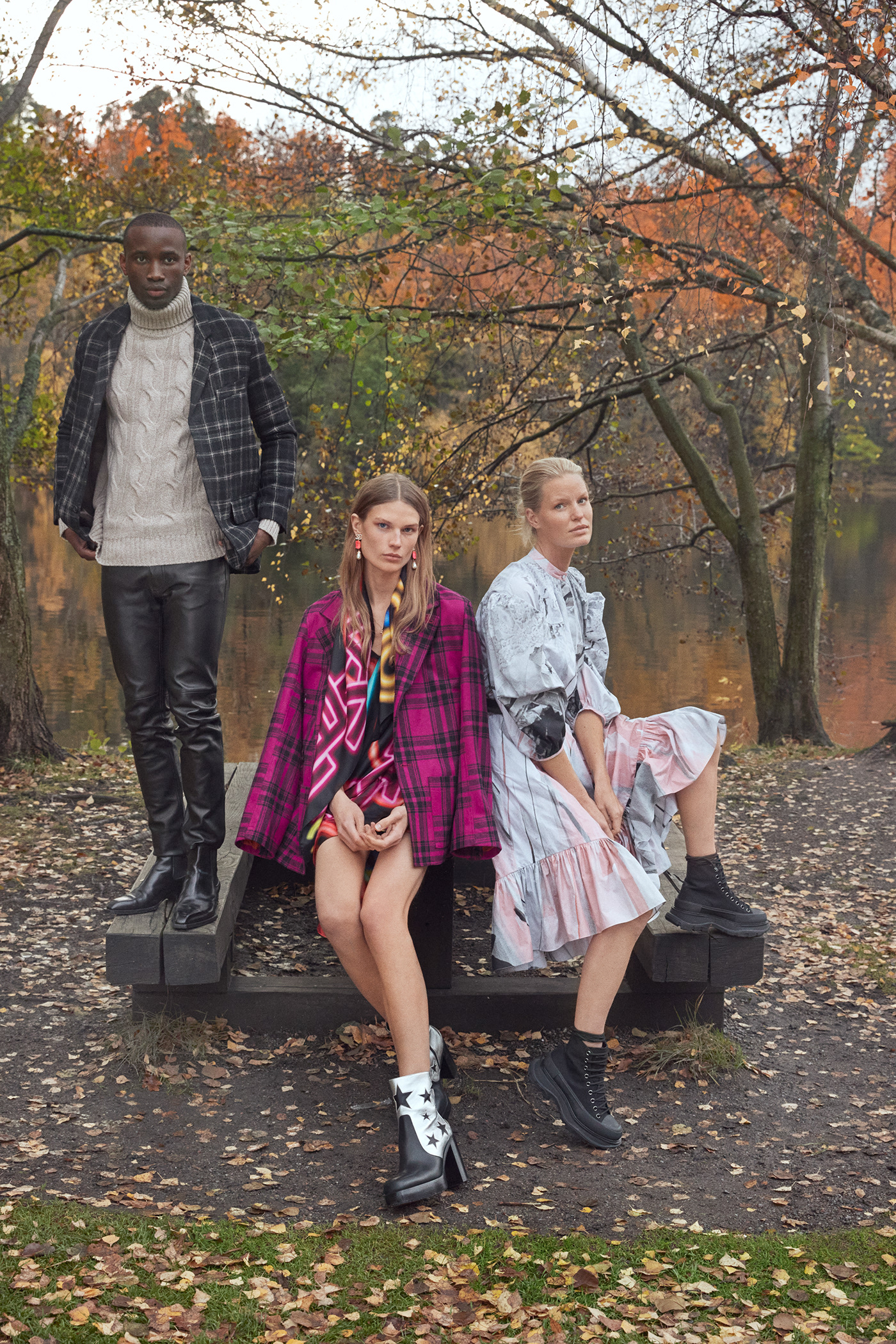 Diversity editorial Fashion  magazine models Outdoor postproduction retouch Scandinavian woods