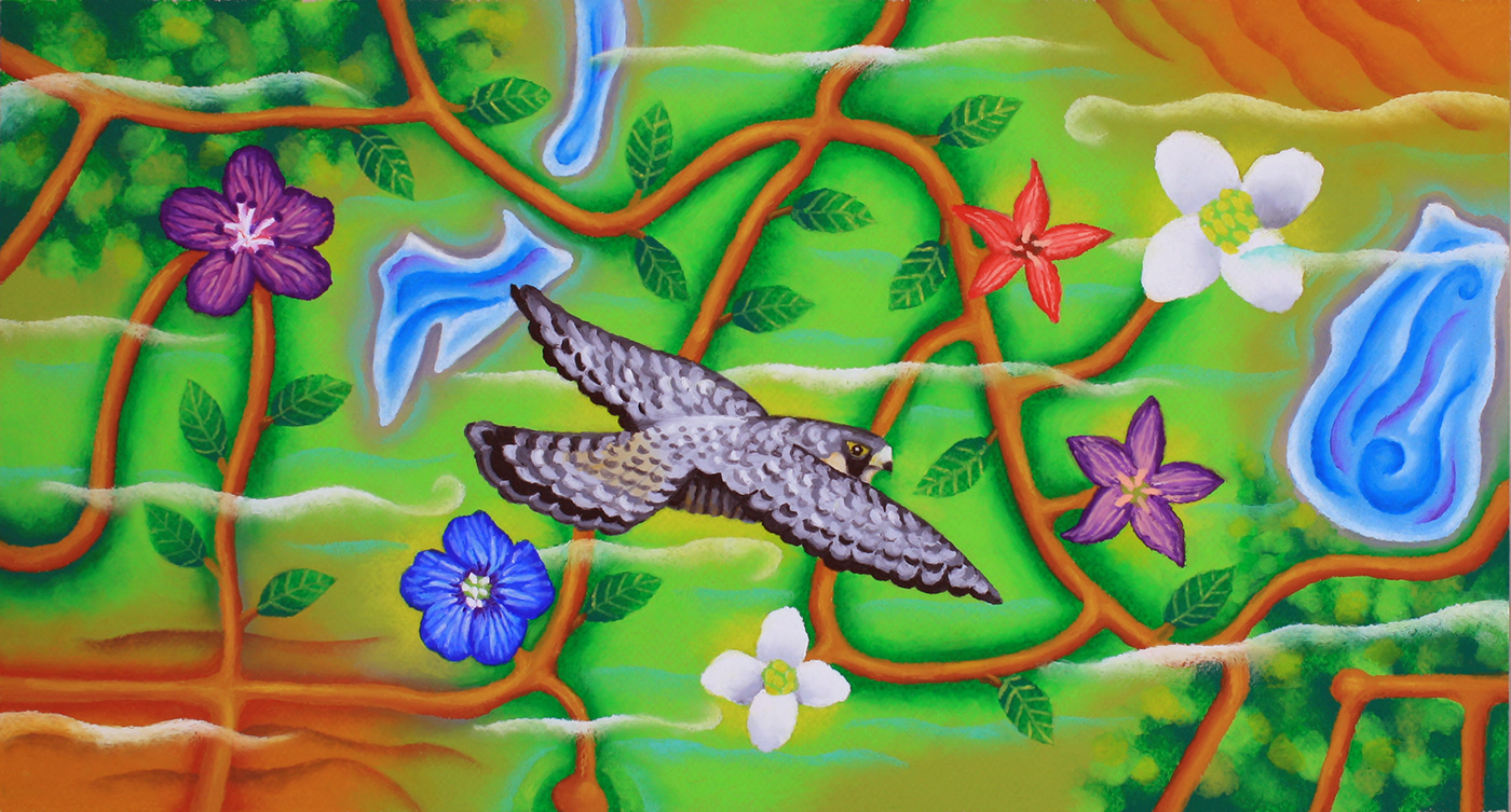 art city of eagle Idaho trash enclosure Mural oil pastel winner