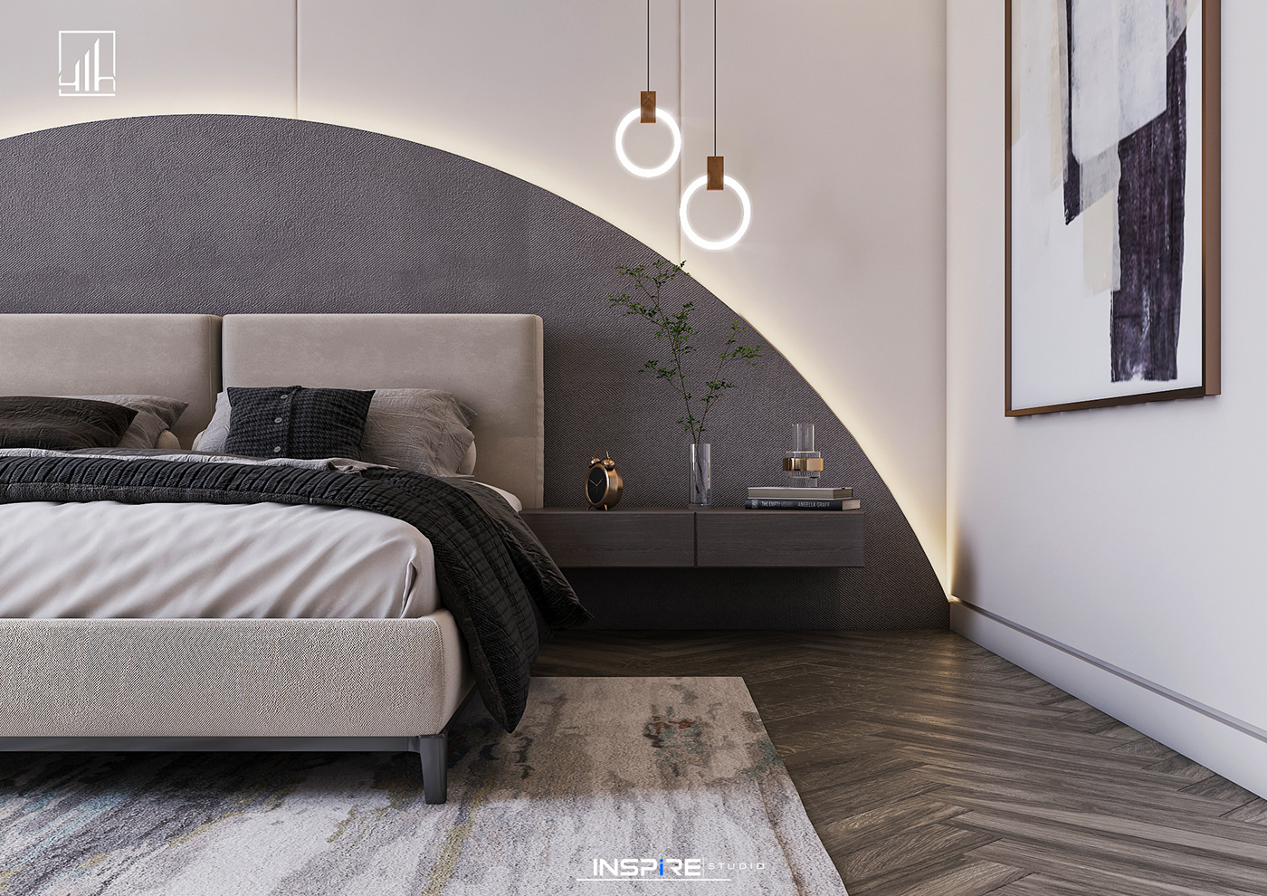bedroom design Interior interior design  modern Render simple vray KSA Saudi Arabia