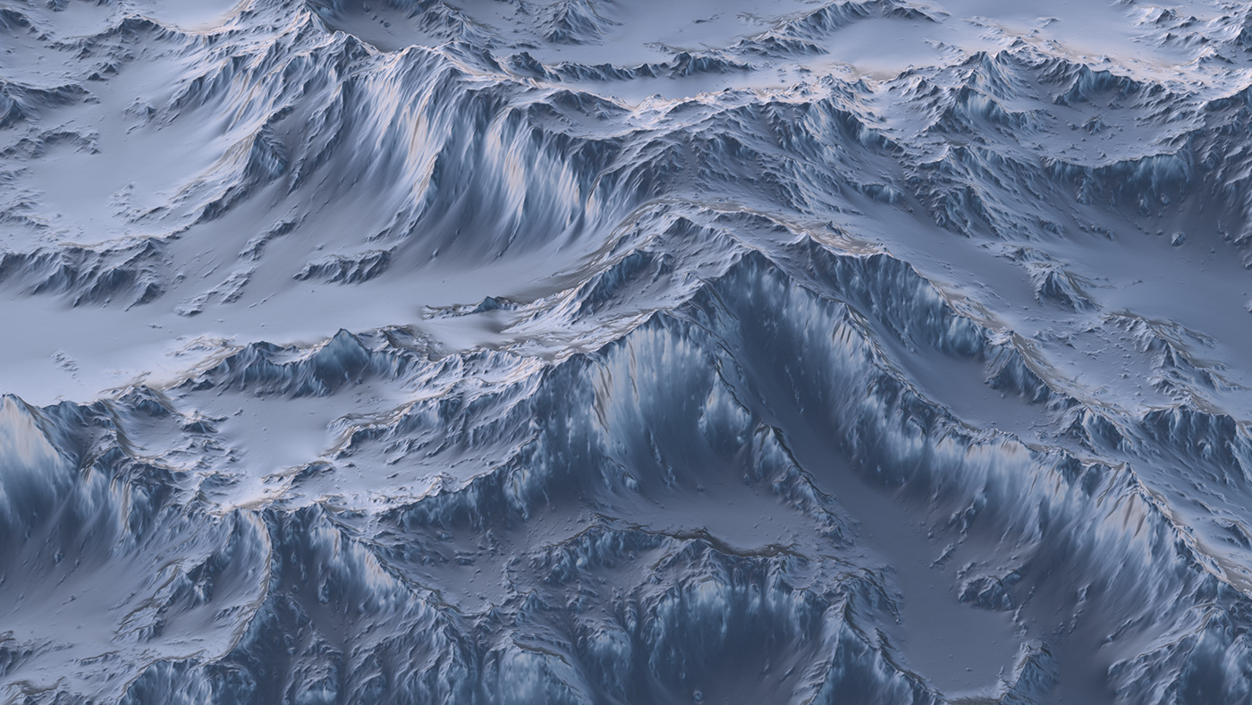 blender 3D Render micropolygon displacement mountains mountain