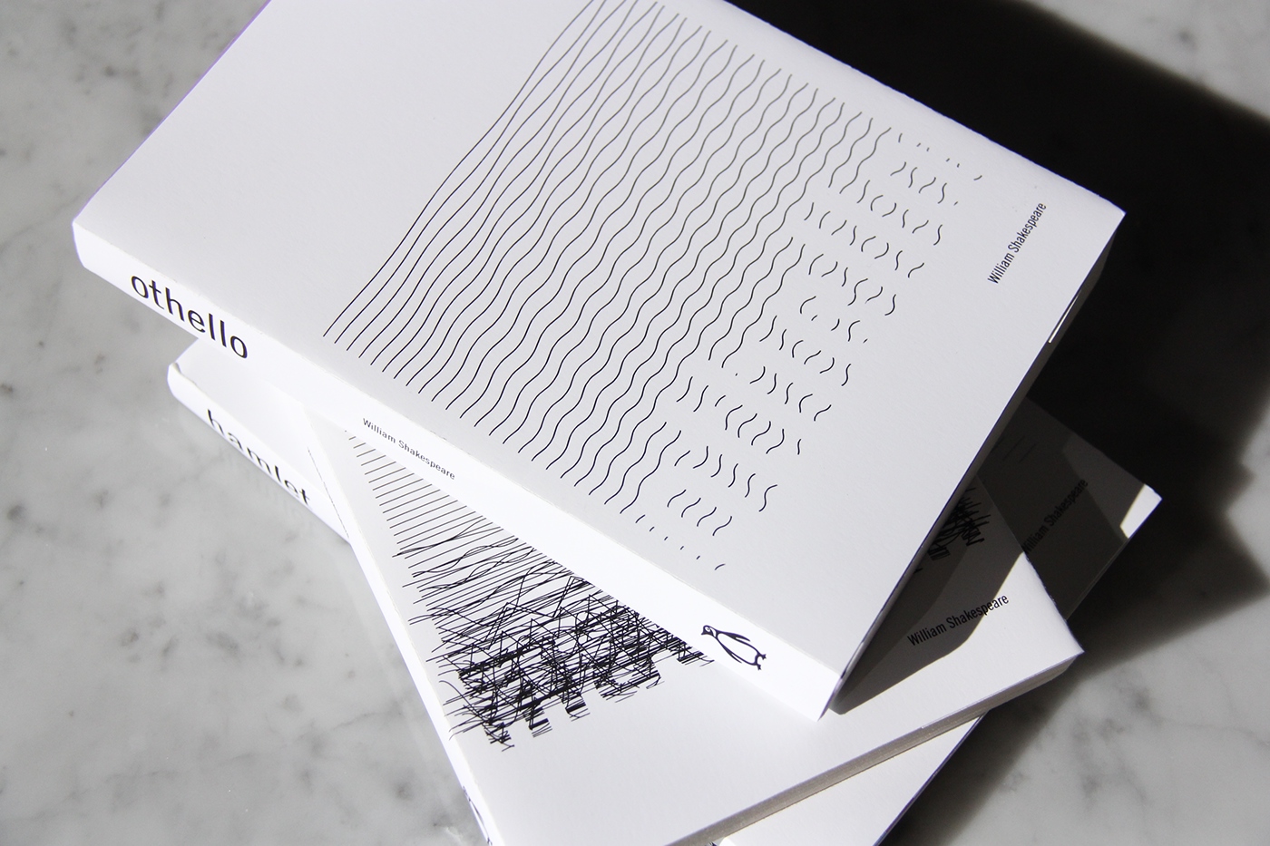 shakespeare book covers black and white minimalistic lines