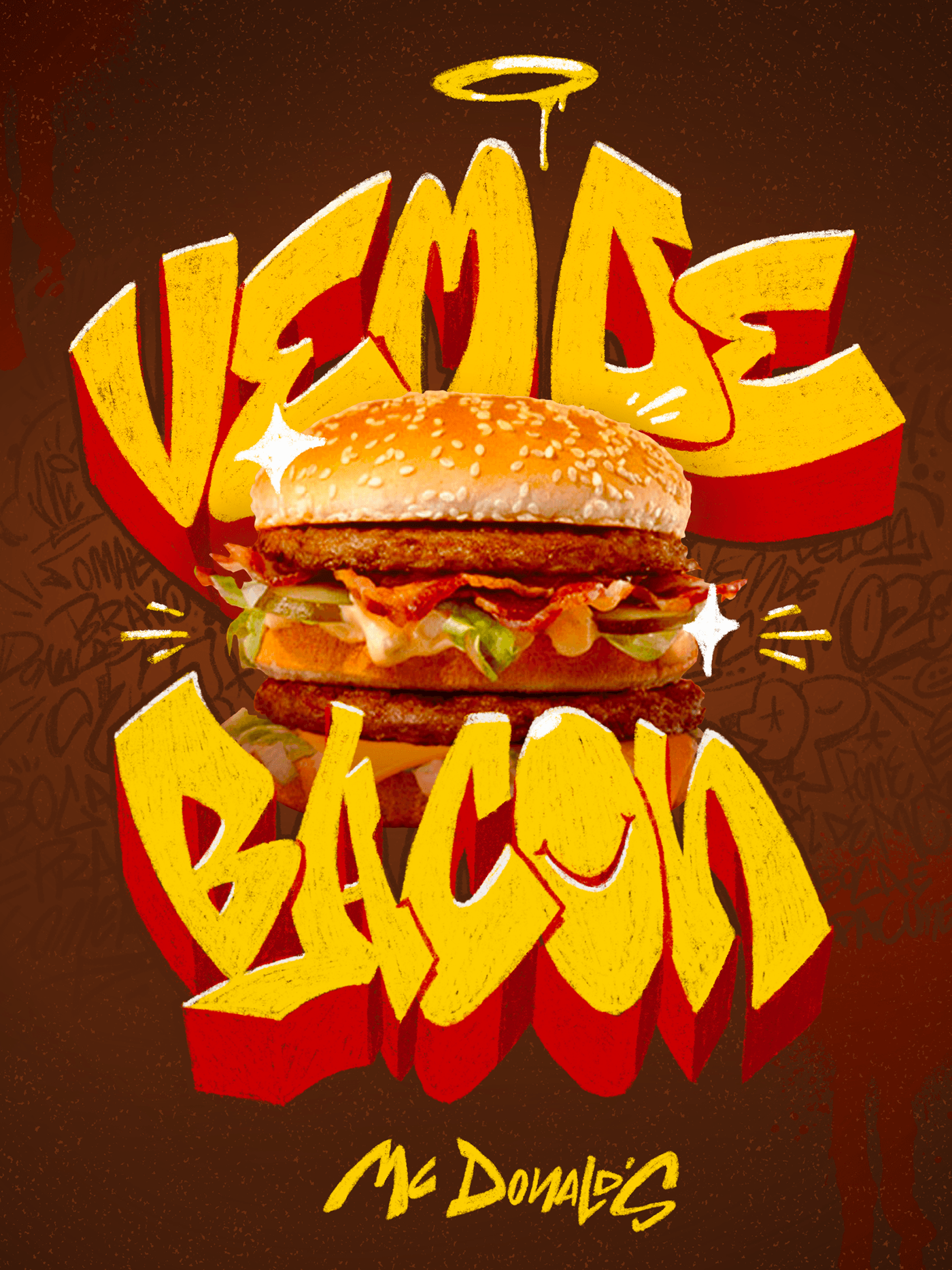 lettering Advertising  McDonalds Graffiti tipography Socialmedia Food  digita ILLUSTRATION  product design 