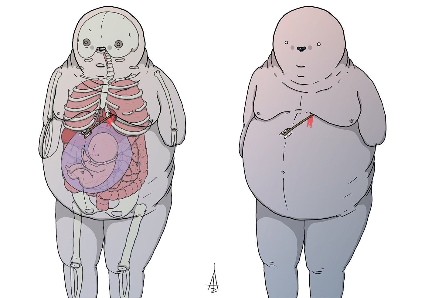 ilustracion wacom anatomy fat Engendro ILLUSTRATION  digital ALZATE bones