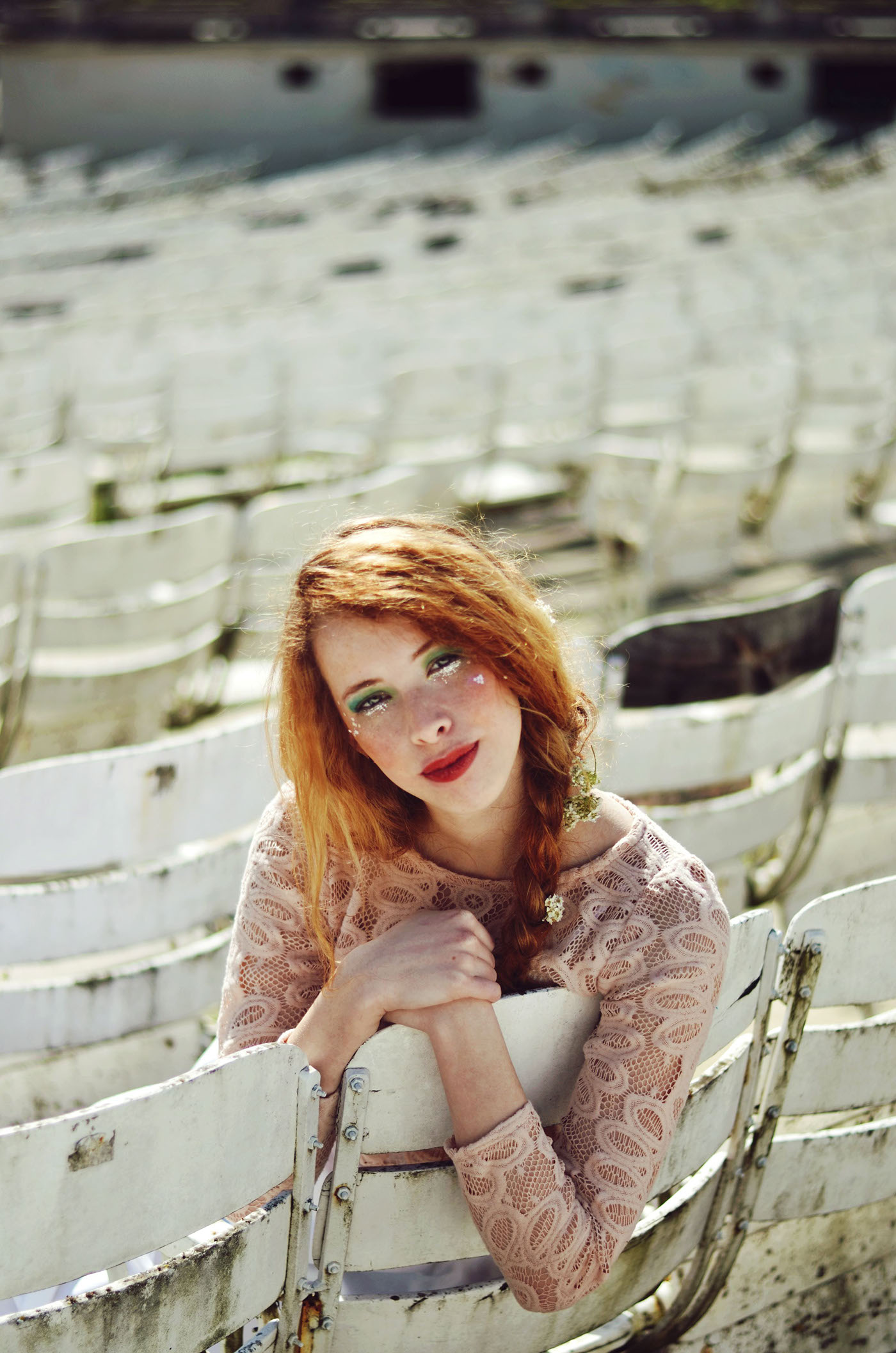 Photography  fairytale redhead baby breath  Fashion  editorial model Glitter