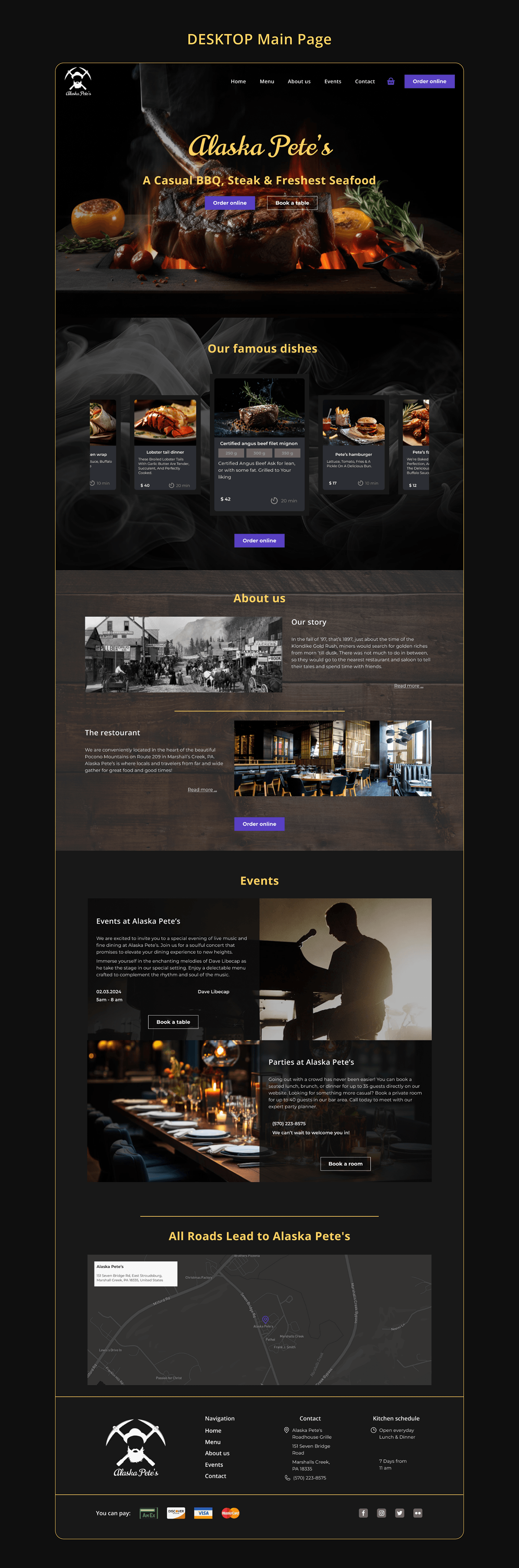 design Case Study UI/UX Figma Web Design  веб-дизайн Alaska Pete's Lidiia Bazheha goit Website