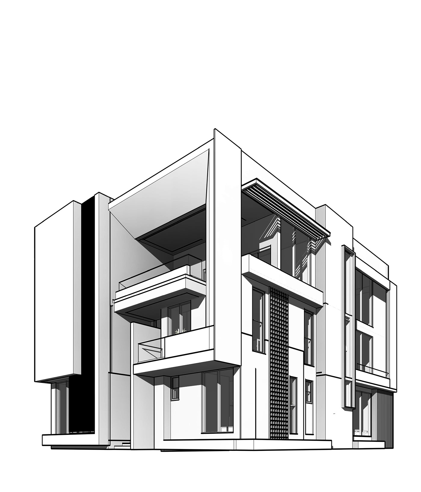building exterior archviz Render modern 3ds max