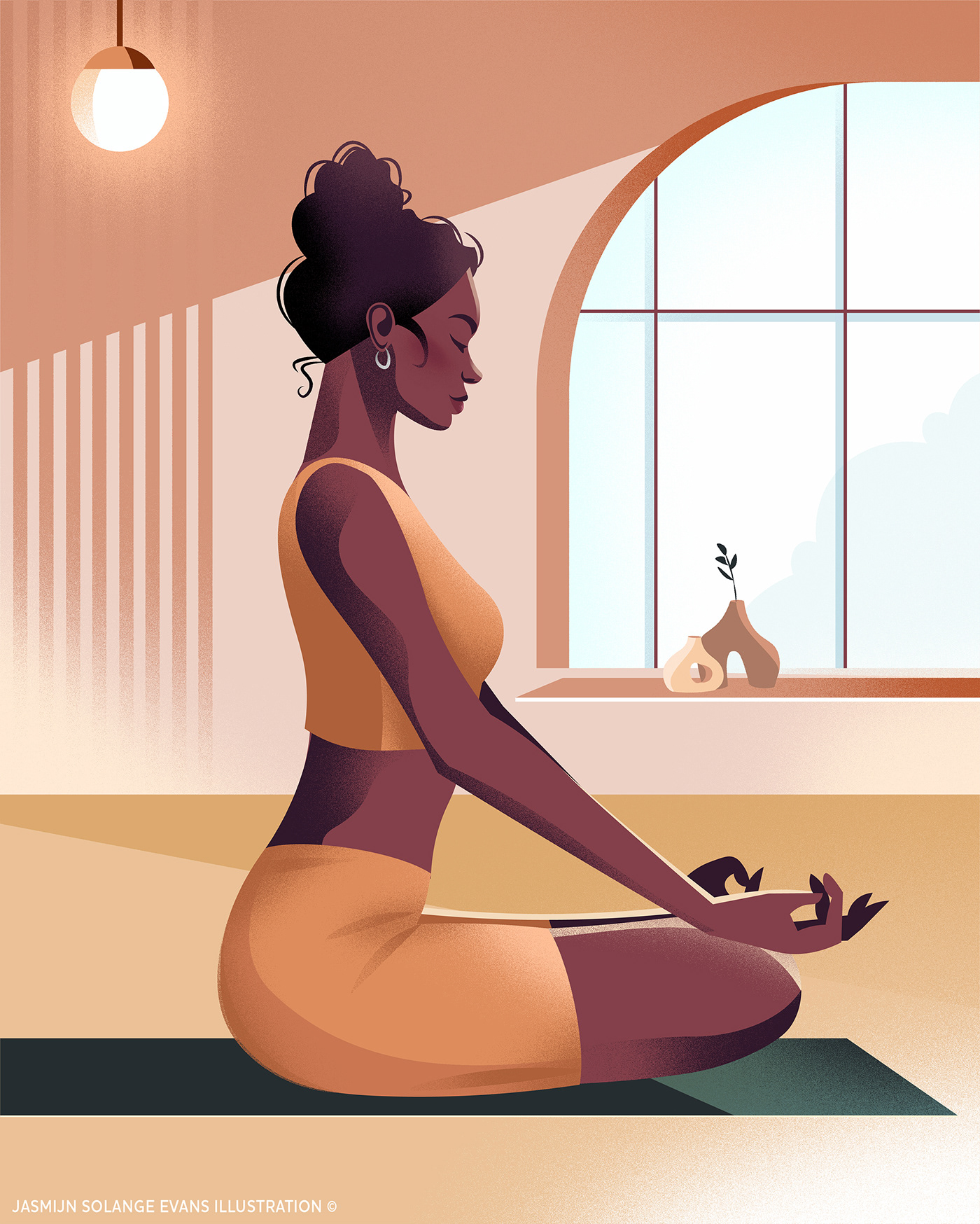 Health ILLUSTRATION  Spa relaxed stress Yoga magazine digital donna magazine Edtorial Illustration