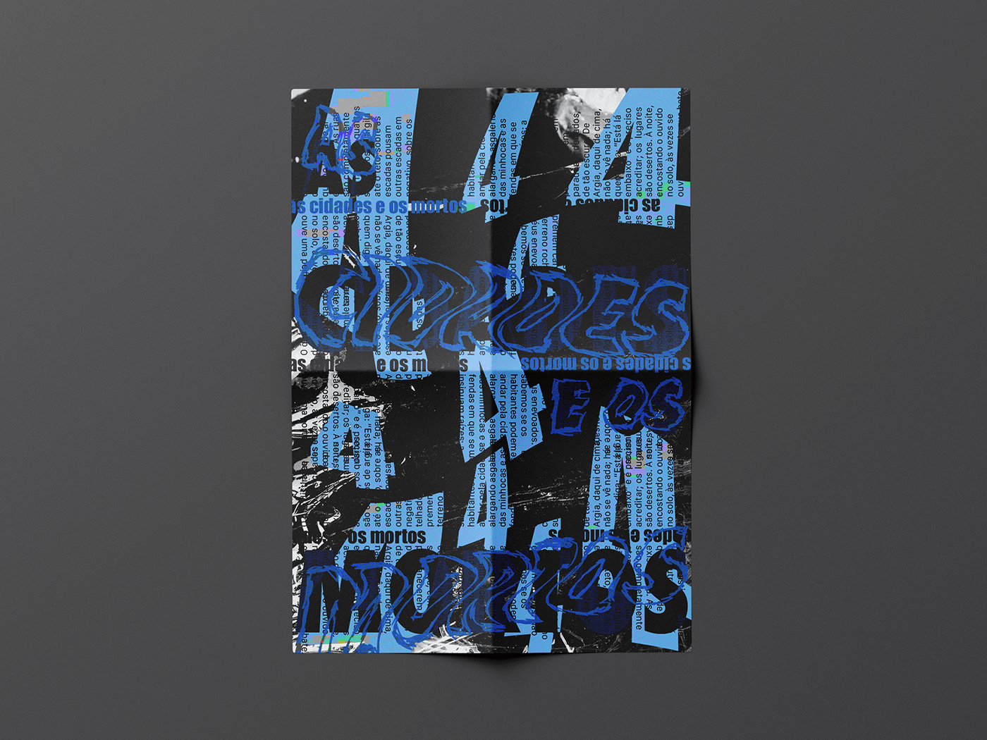adobe illustrator black blue cartaz design maximalism photoshop poster texture typography  