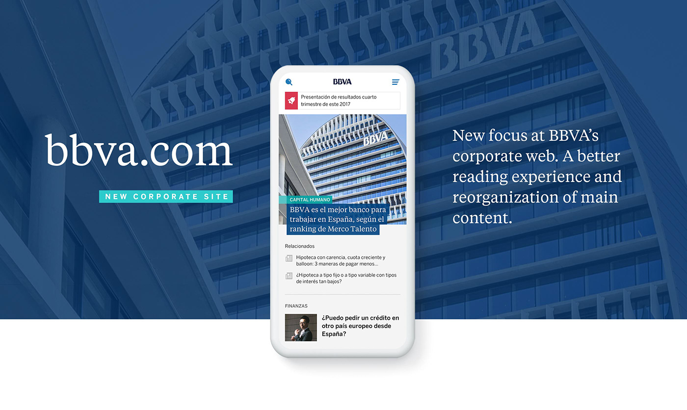 design Web bbva Responsive brand ux UI Bank editorial corporate