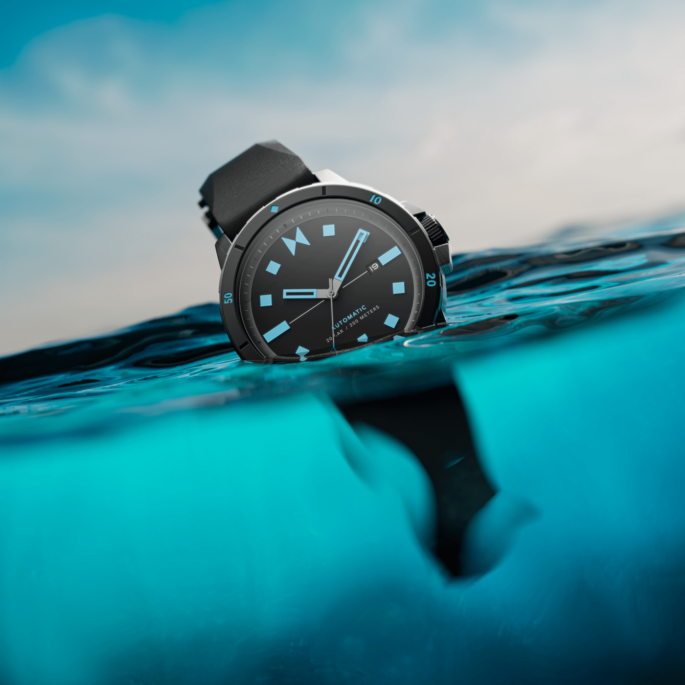 watch watch design timepiece clock design 3D Render CGI underwater