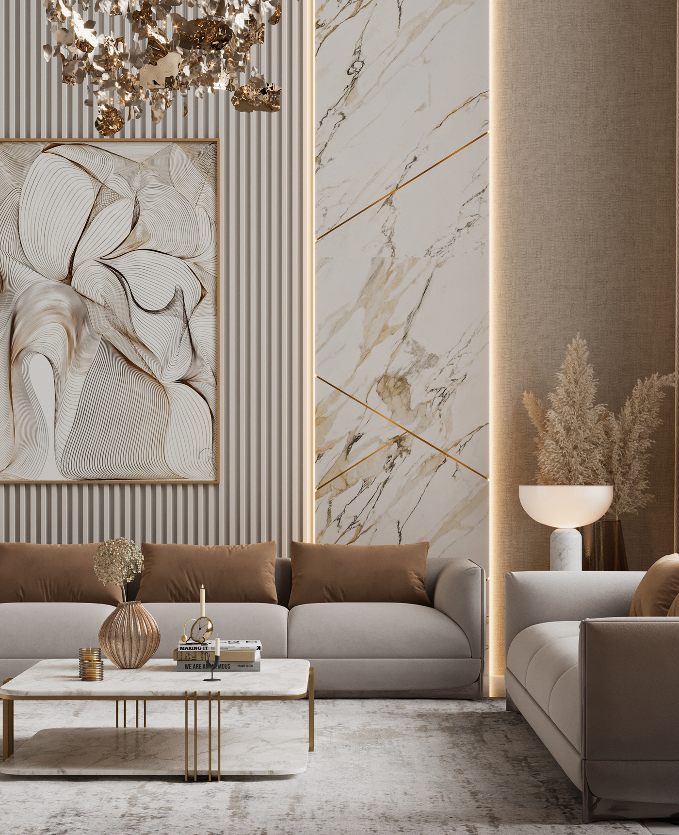 architecture furniture interior design  living room livingroom mid century midcentury minimal modern visualization