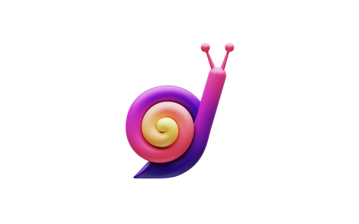modern colorful 3D logo of a snail animal by mihai dolganiuc design