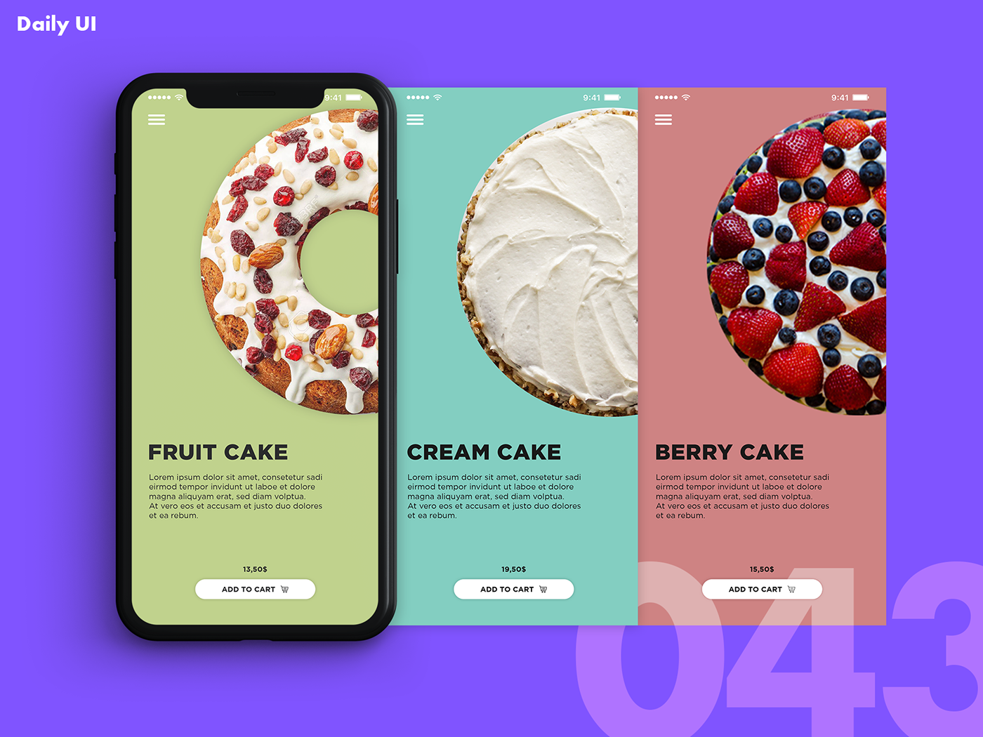 design minimal Web UI ux app Website DailyUI modern food menu
