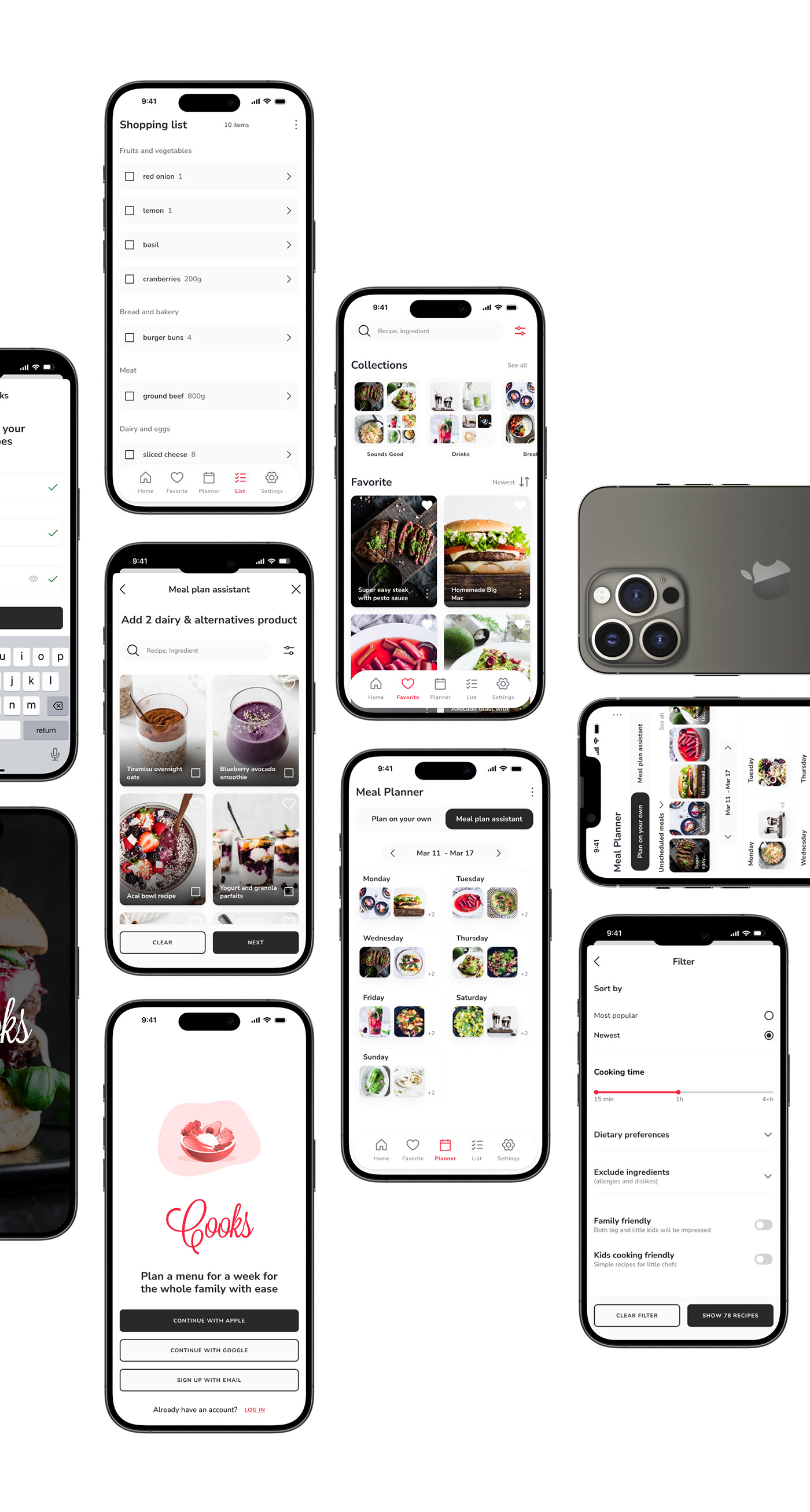 recipe app Case Study Mobile app UI/UX Meal Planner meal plan cooking app Figma user experience app design
