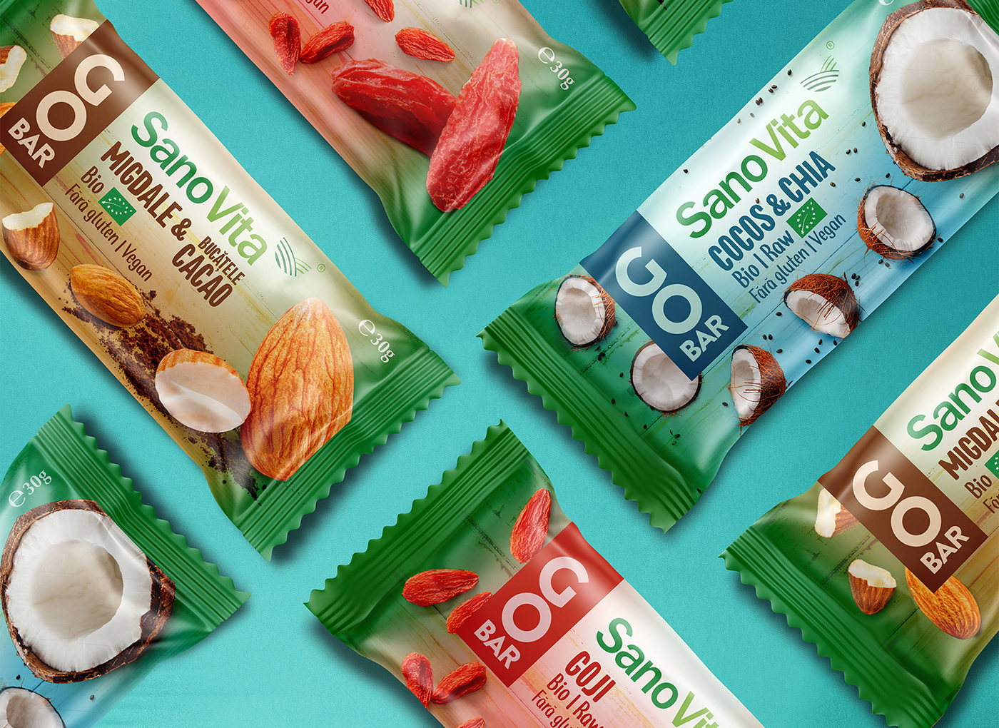 almond Chia Coconut Food  goji healthy oraganic Packaging Proteic Bar seeds