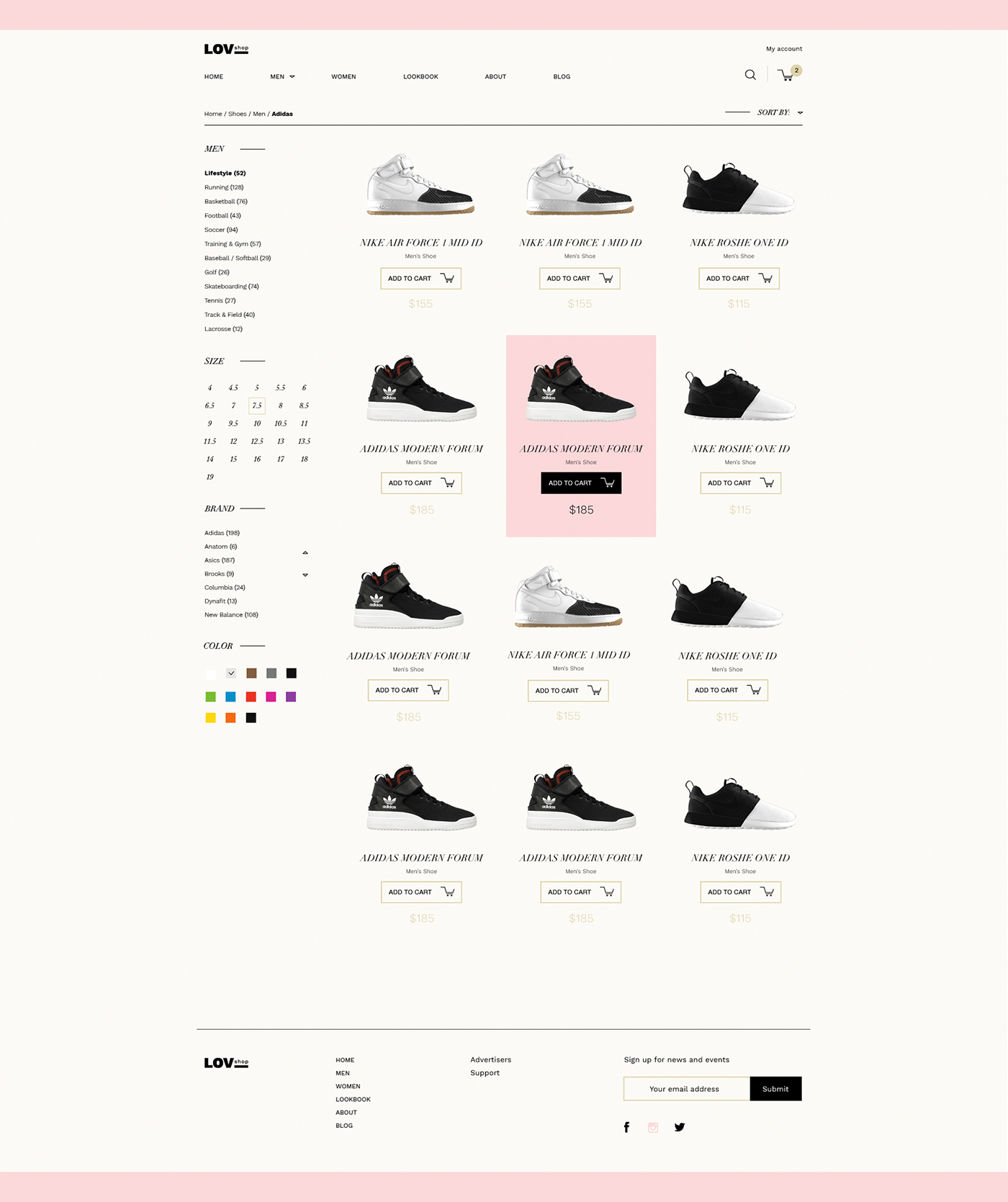 Ecommerce ux UI store shop shoes sport web design warszawa Website www Web interaction design