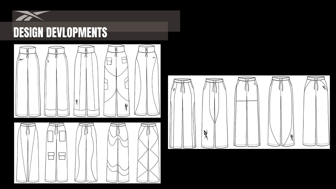 Fashion  design process brand identity portfolio SS24 NIFT reebok Sportswear forecaststudy sportsweardesign