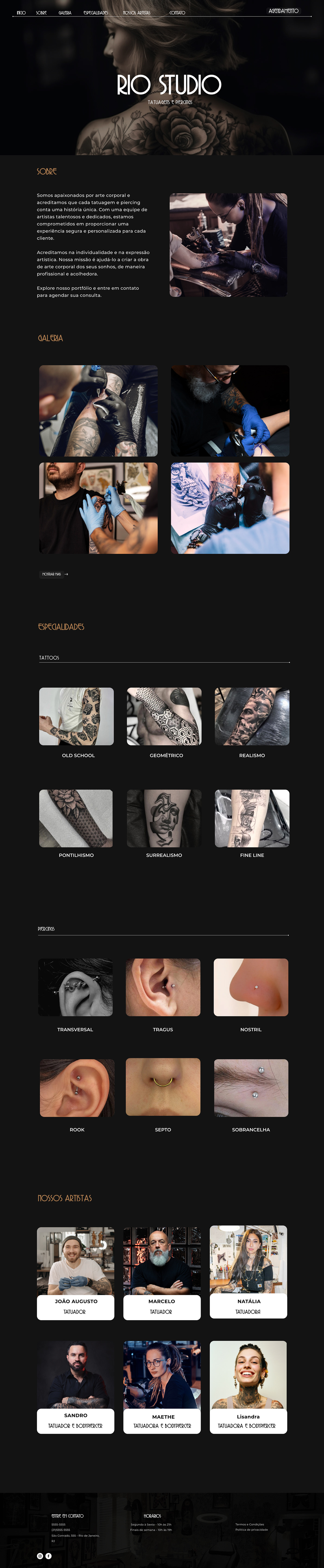 ux UI/UX Web Design  Figma tattoo piercing studio UI user interface Website