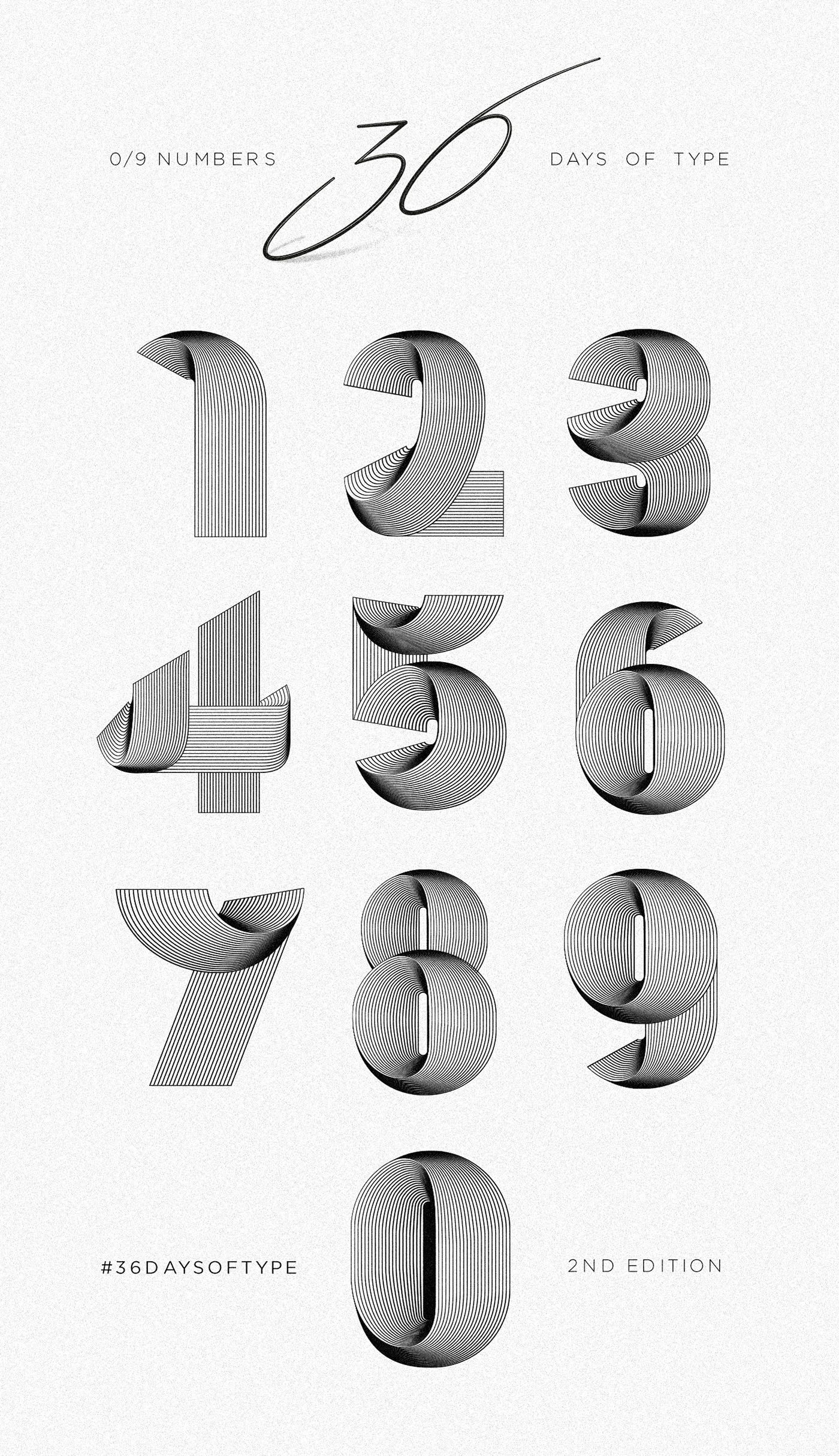 36daysoftype type numbers vectorart Vector Illustration