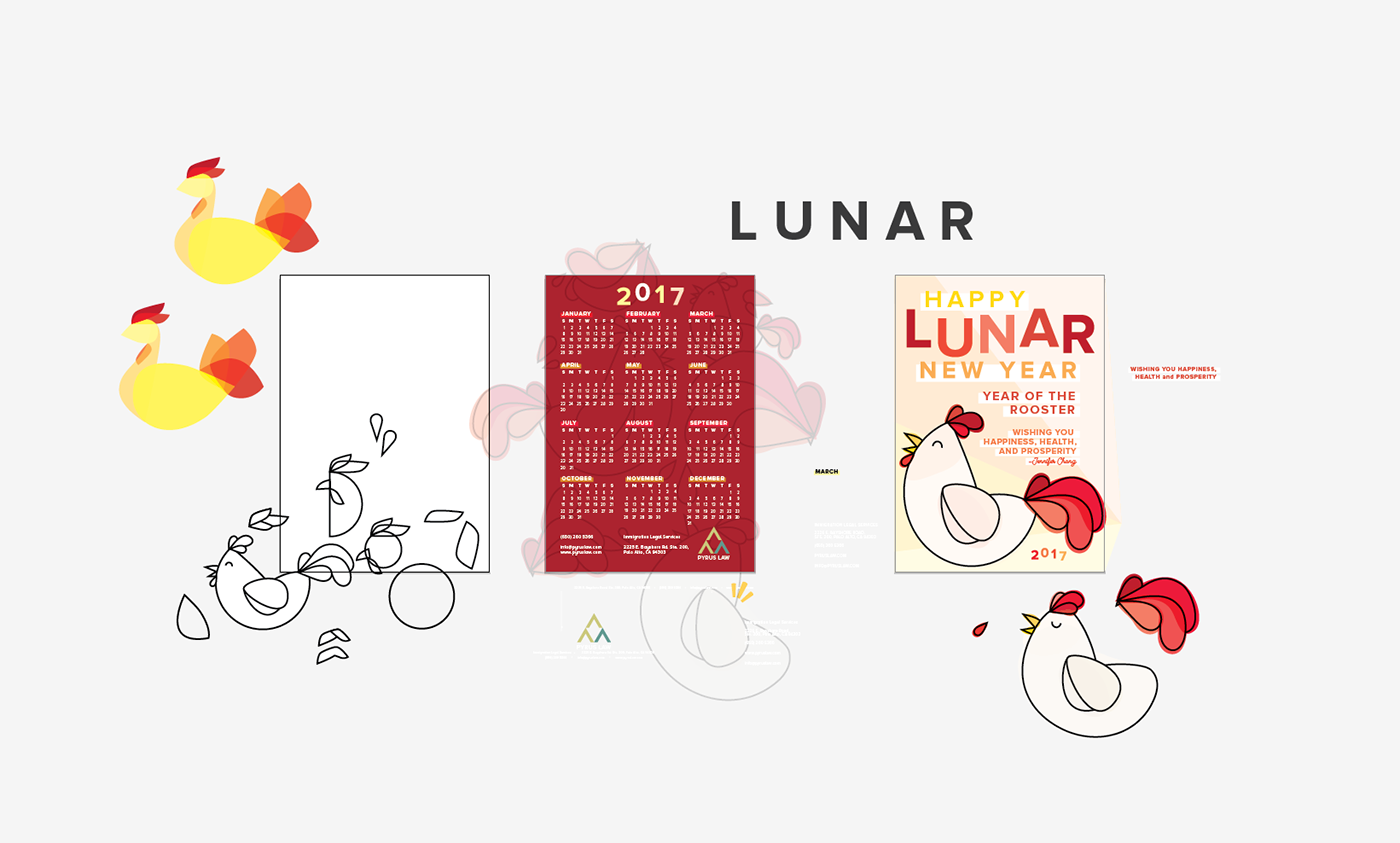 Rooster new year lunar card calendar Lunar New Year LNY cny chicken