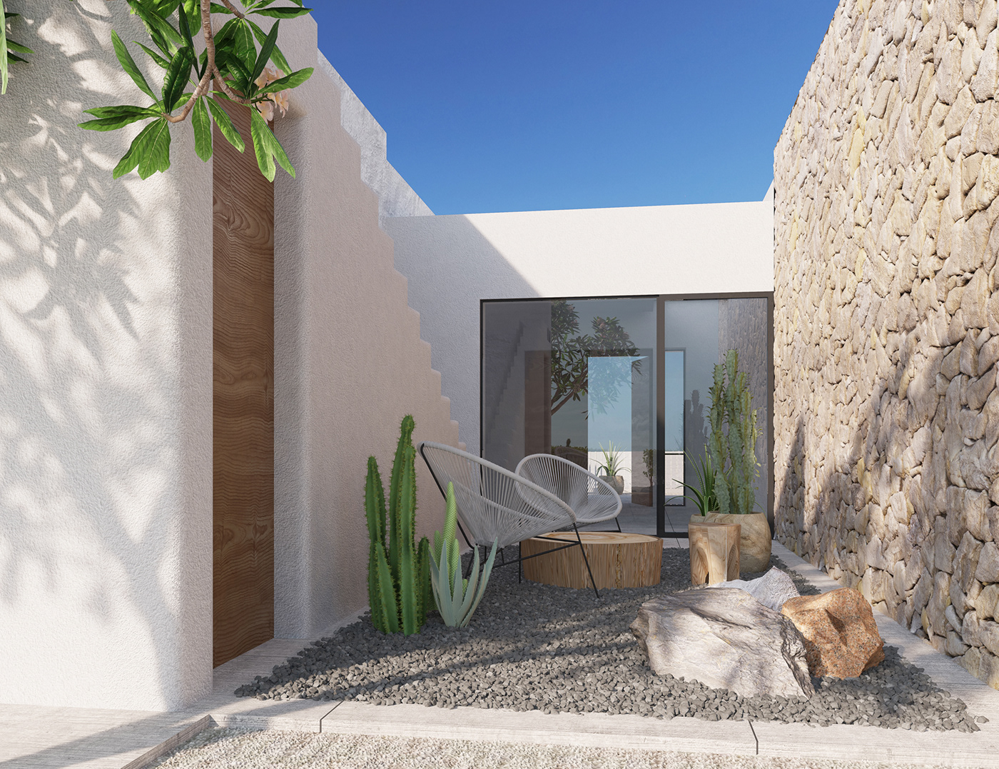 architecture rendering 3dmax visualization building coastal Villa design Interior Landscape