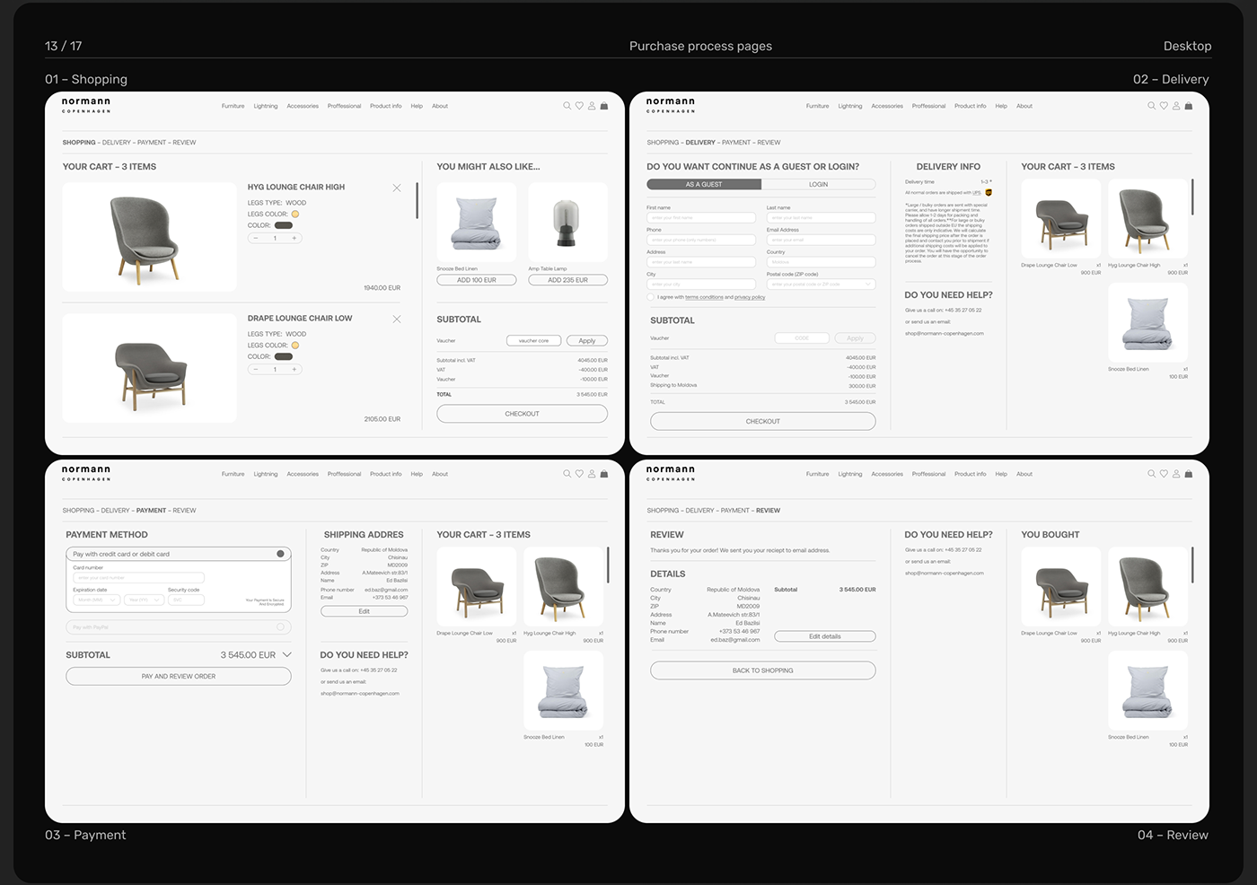 animation  Case Study Ecommerce furniture grid Scandinavian UI ux Webdesign Website