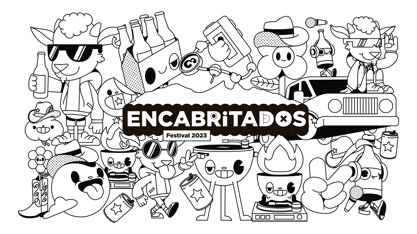 monterrey festival Event brand identity ILLUSTRATION  Character design  music REGGAETON corridos mexico