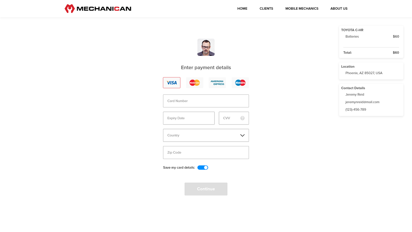 Mehcanican landing page Form request service Platform UI ux Web Design 