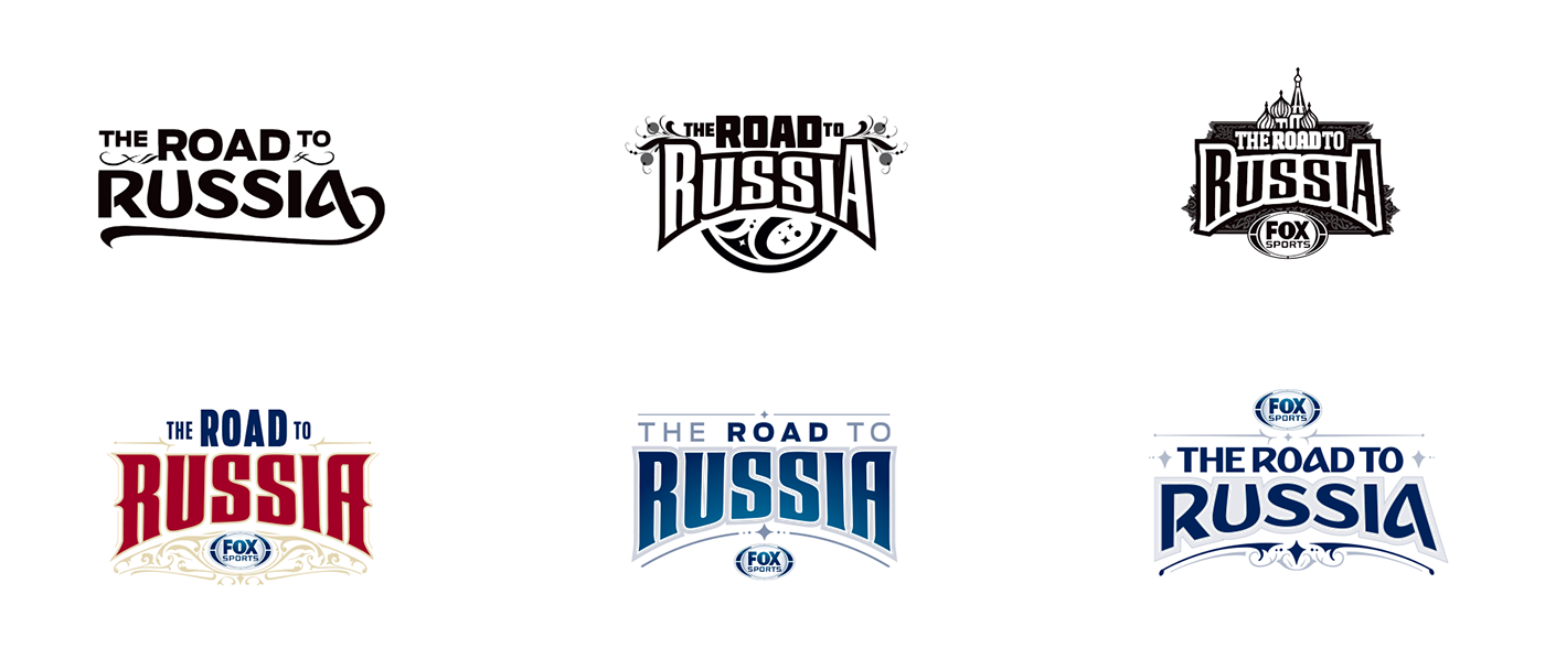 logo Logo Design road to russia drive studio graphic design  Broadcast Design soccer FOX design
