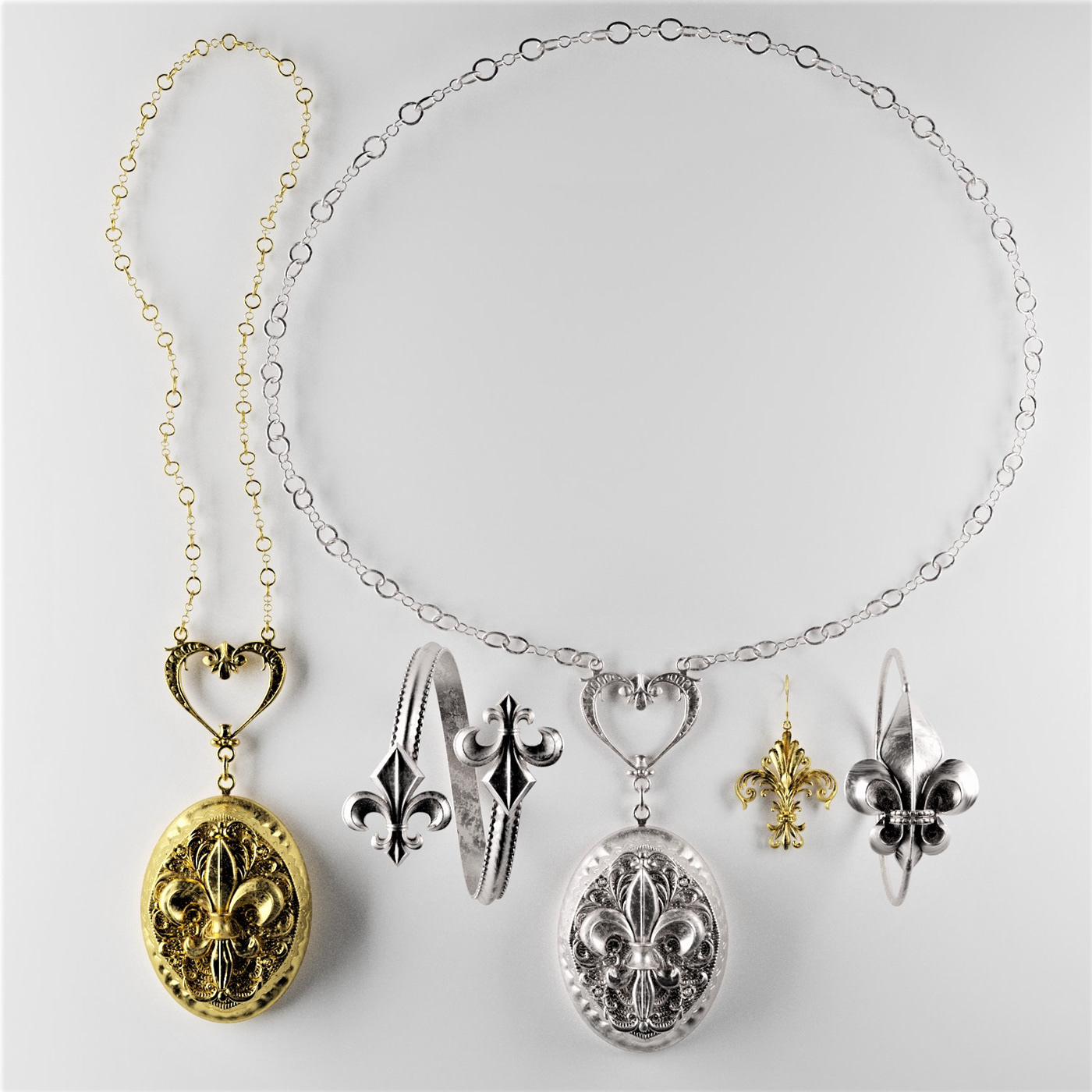 3dmax fleur-de-lis (jewelery) jewelery