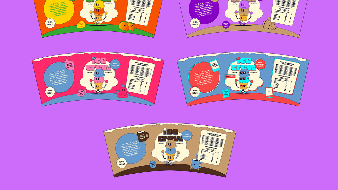 branding  Character design  embalagem ice cream ILLUSTRATION  packaging design pastel pink sorvete logo