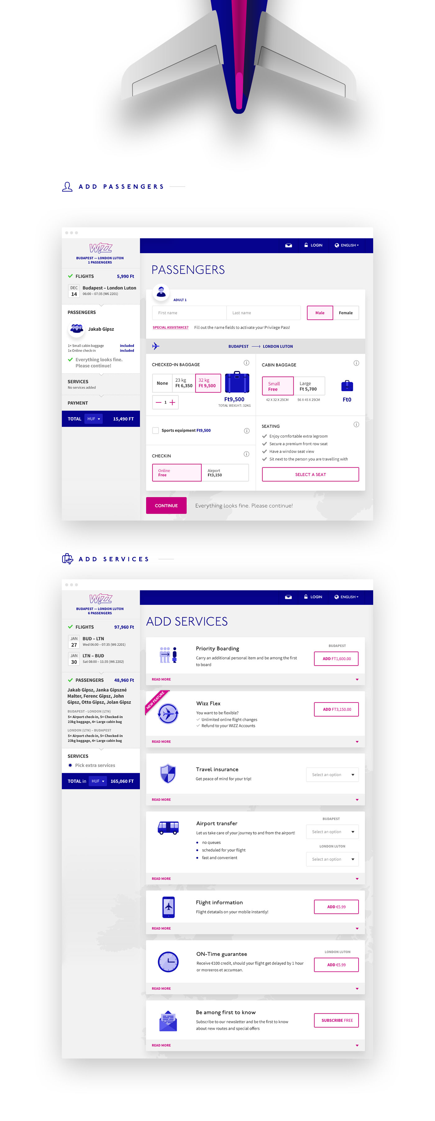 wizzair Webdesign mobile ux UI airplane Airlines wizz redesign Responsive