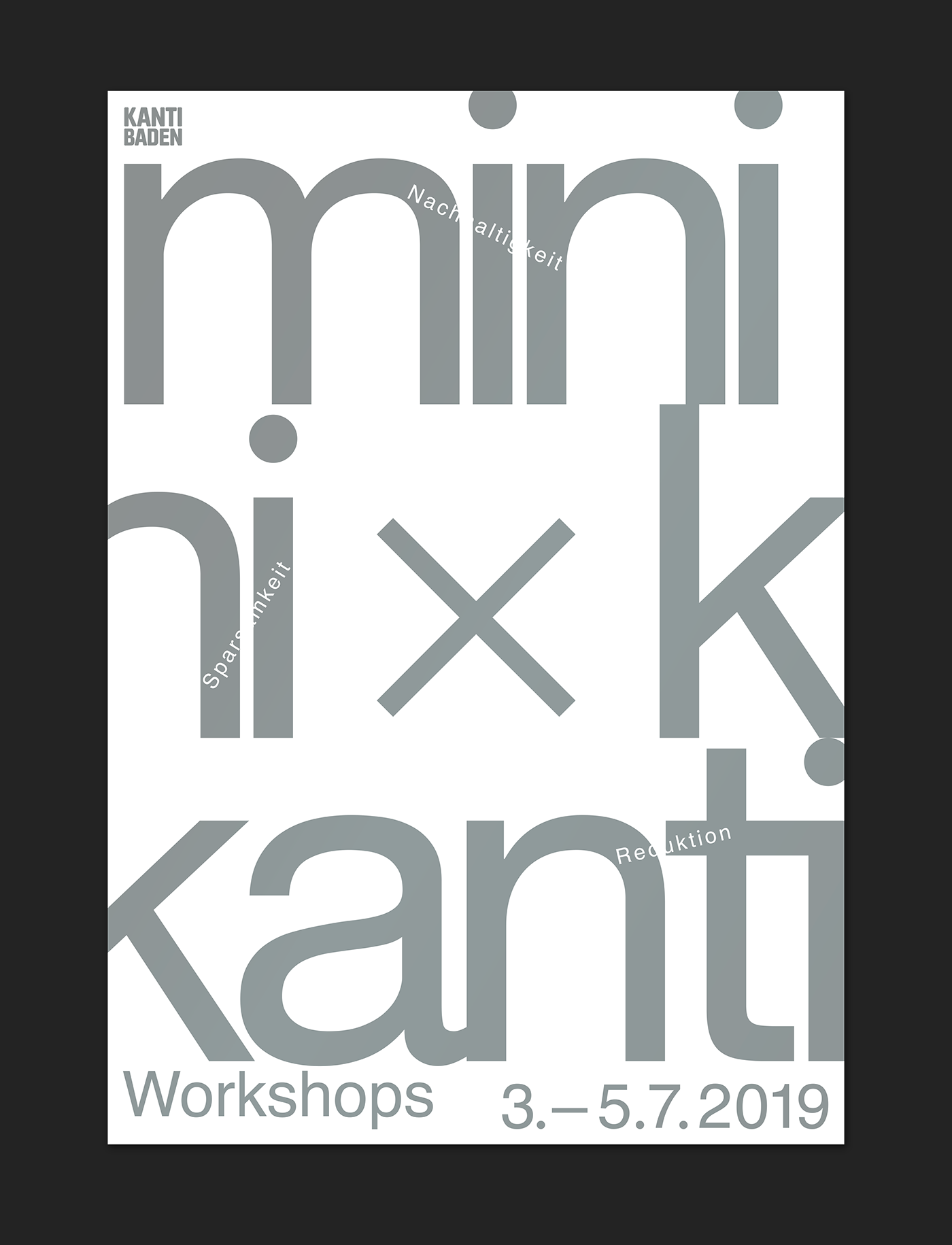 Minimal Kanti Workshops 2019, Plakat silber