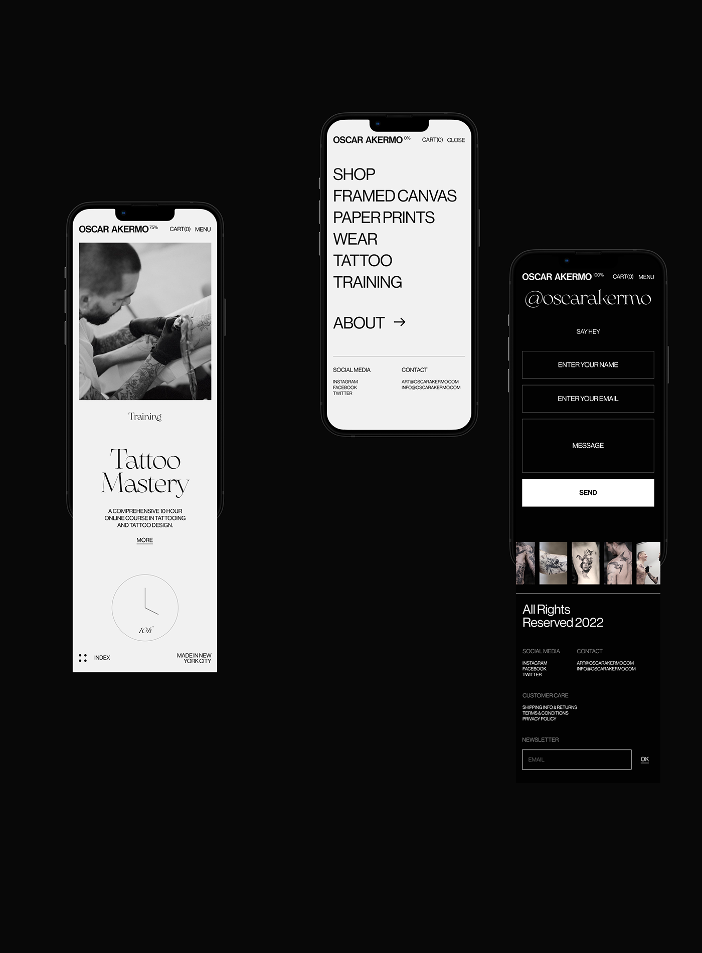 Oscar Akermo — Personal Website. Home & Menu. UX/UI Design.