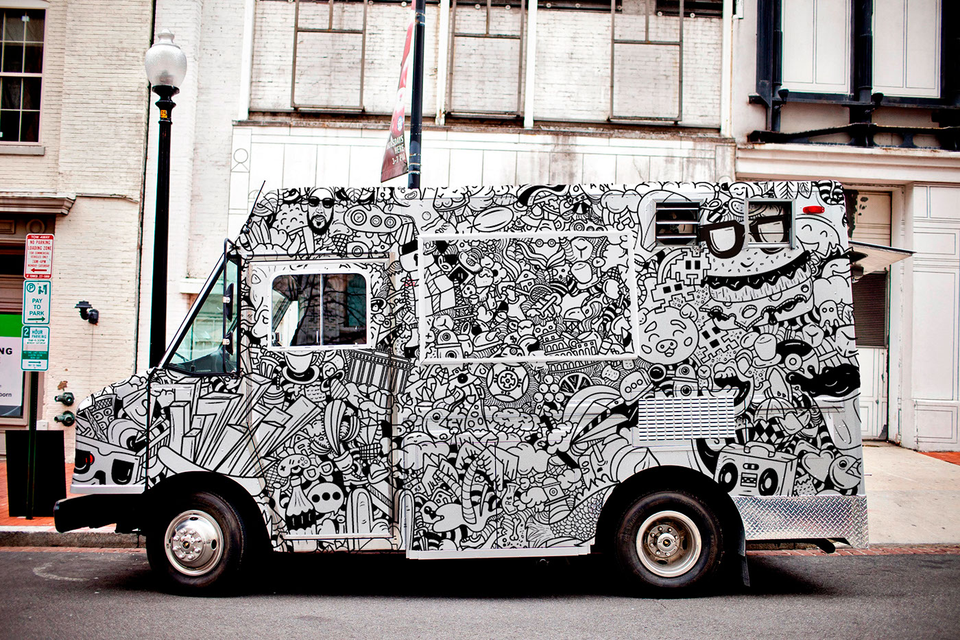 Food truck doodle ILLUSTRATION  Drawing  desenho Ilustração publicidade Advertising 